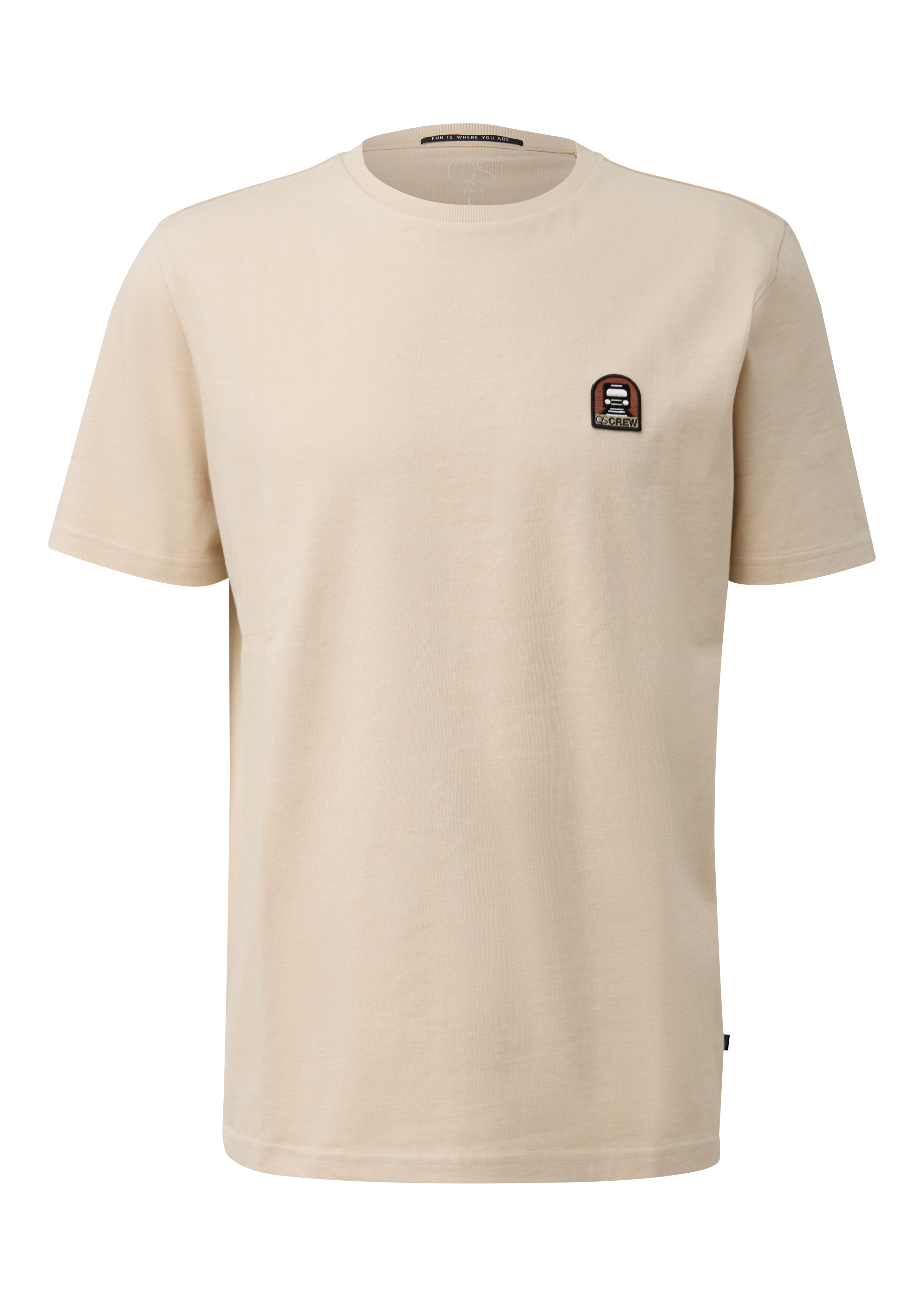 T-shirt van zware jersey met geborduurde patch