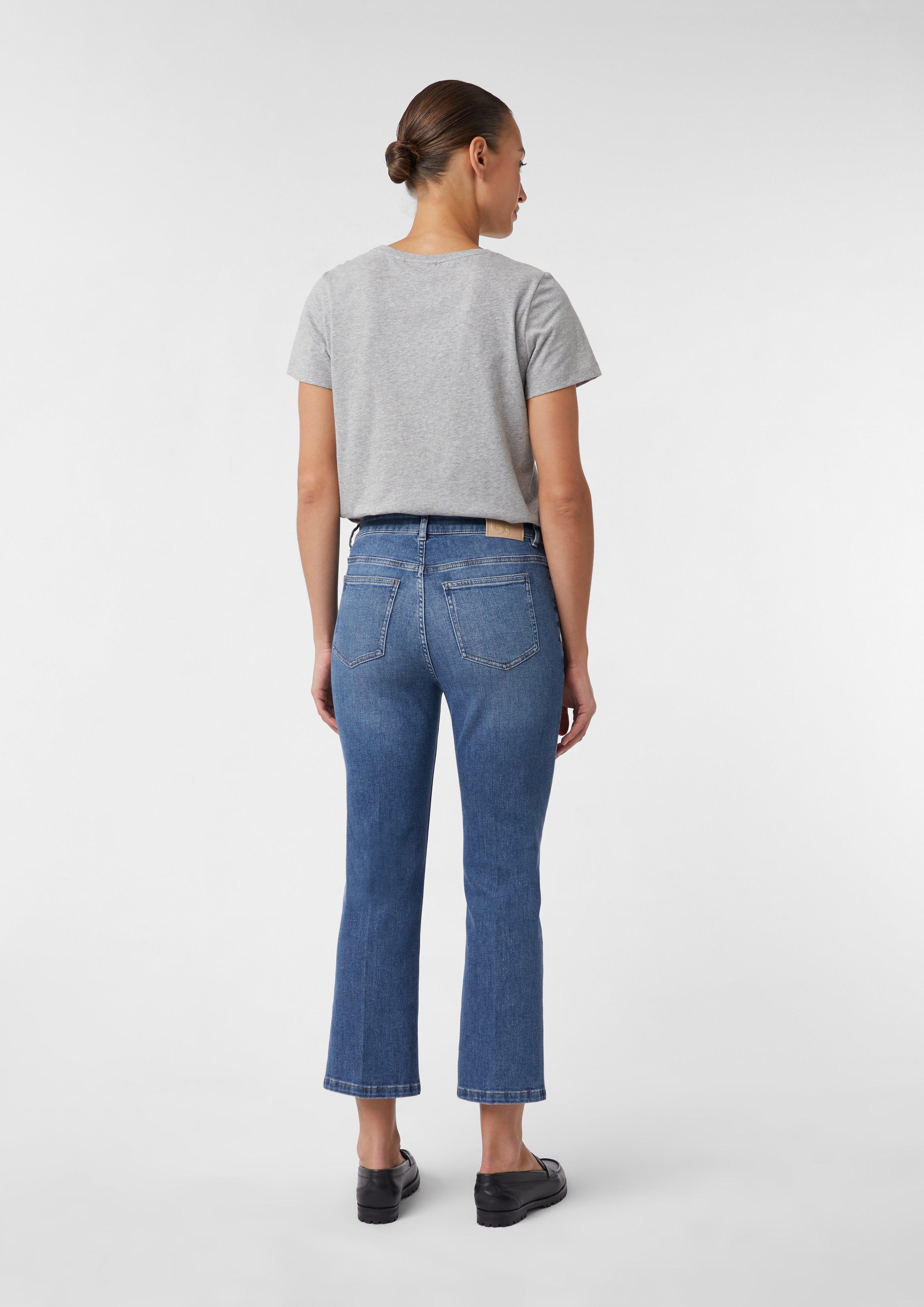 【関税＆送料込み】ChloAC Flared Leg Denim Jeans Stretchy ankle-length jeans with a flared leg - Blue | SCAYLE