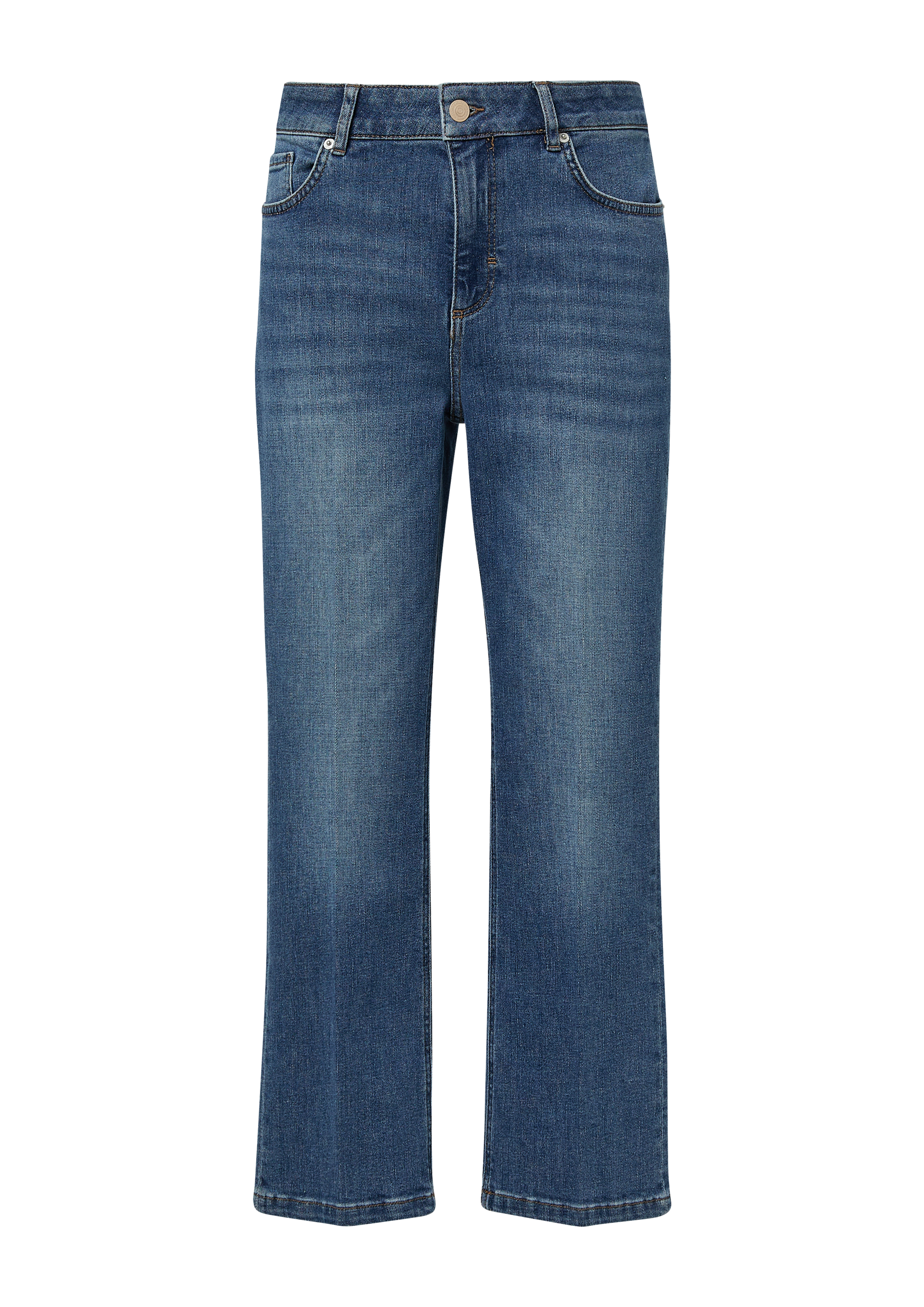 Stretchy ankle-length jeans with a flared leg - Blue | SCAYLE