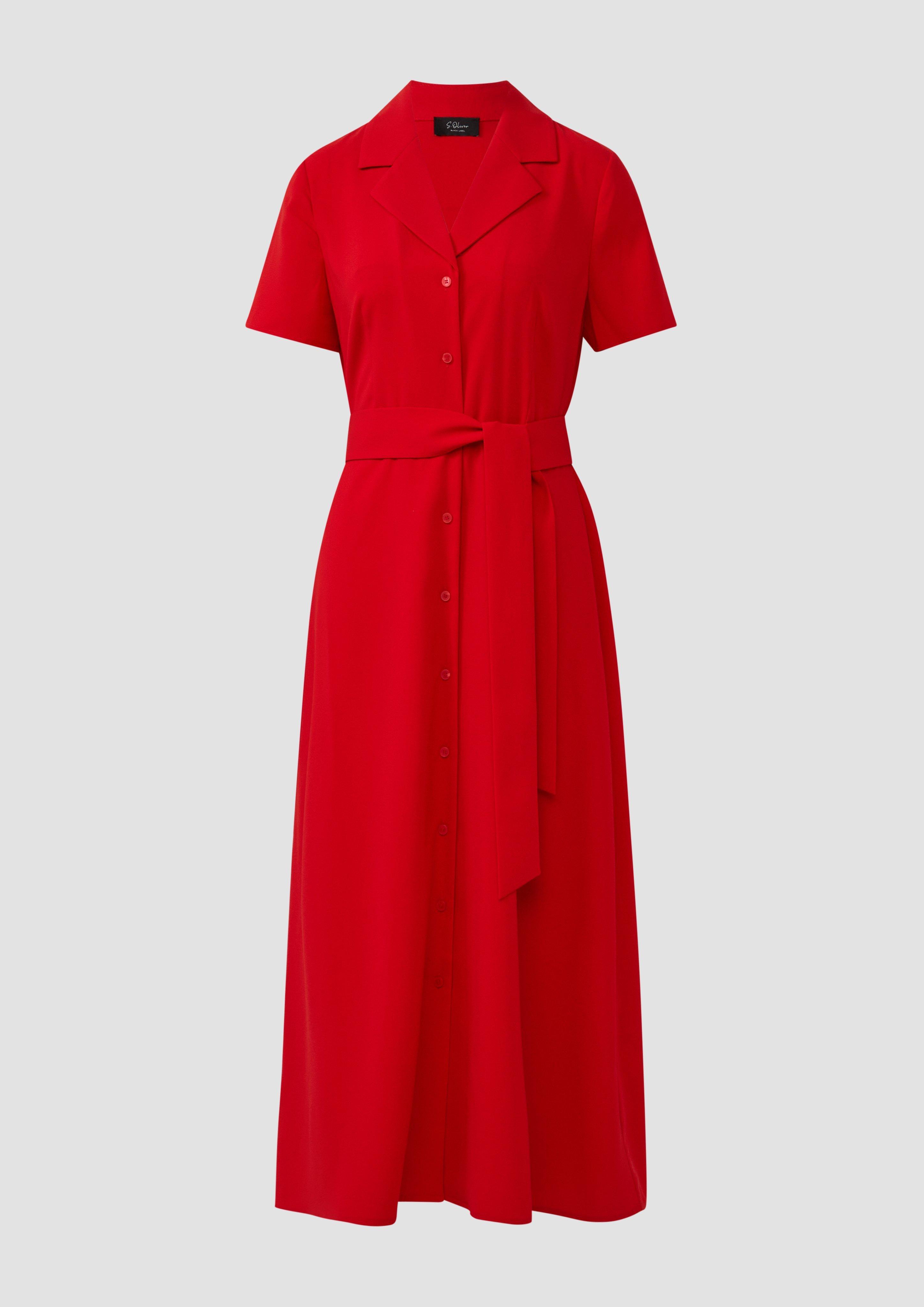 s.Oliver - Hemdblusenkleid mit Bindegürtel, Damen, rot