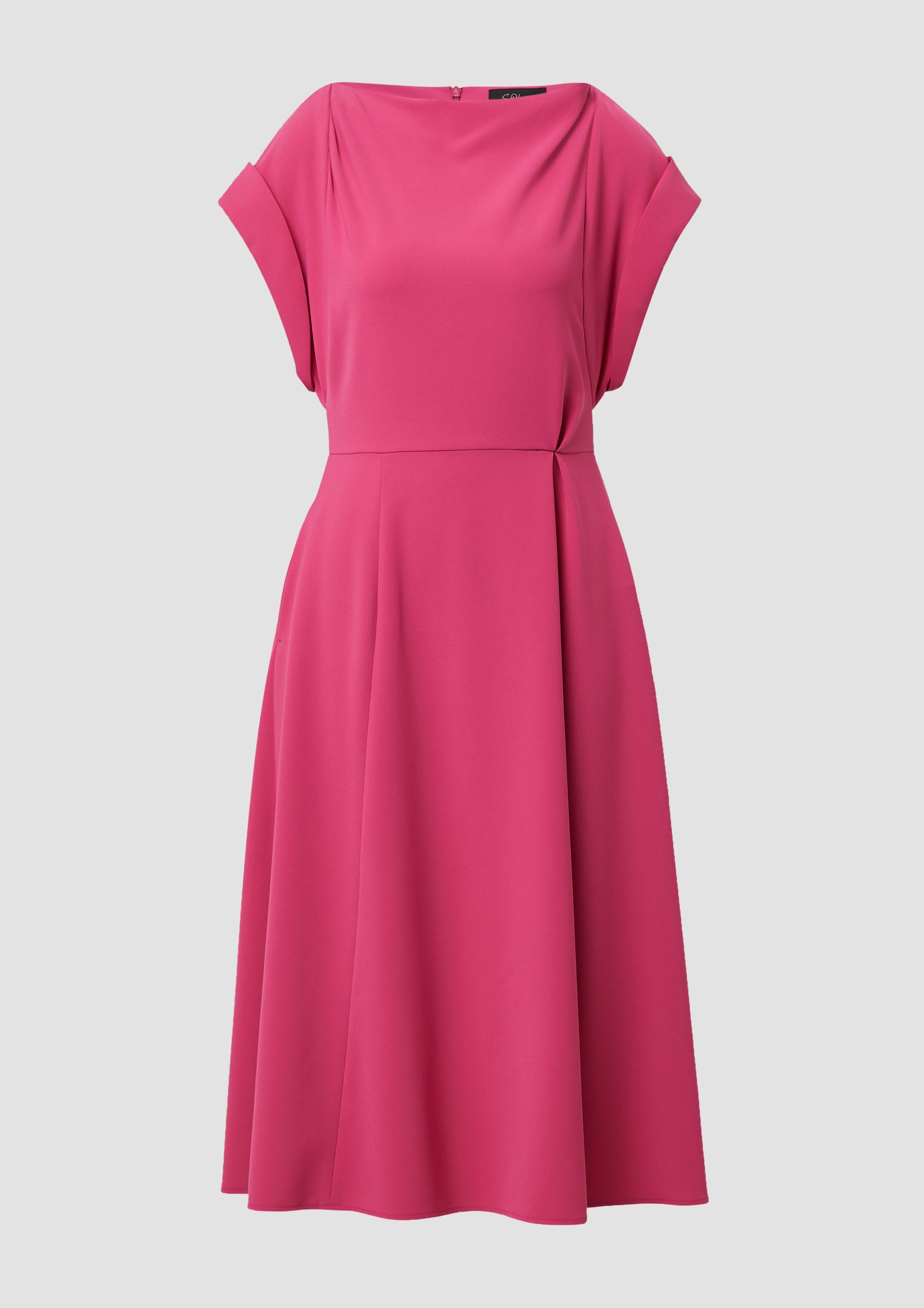 s.Oliver - Midikleid mit Turn-up-Ärmeln, Damen, Rosa