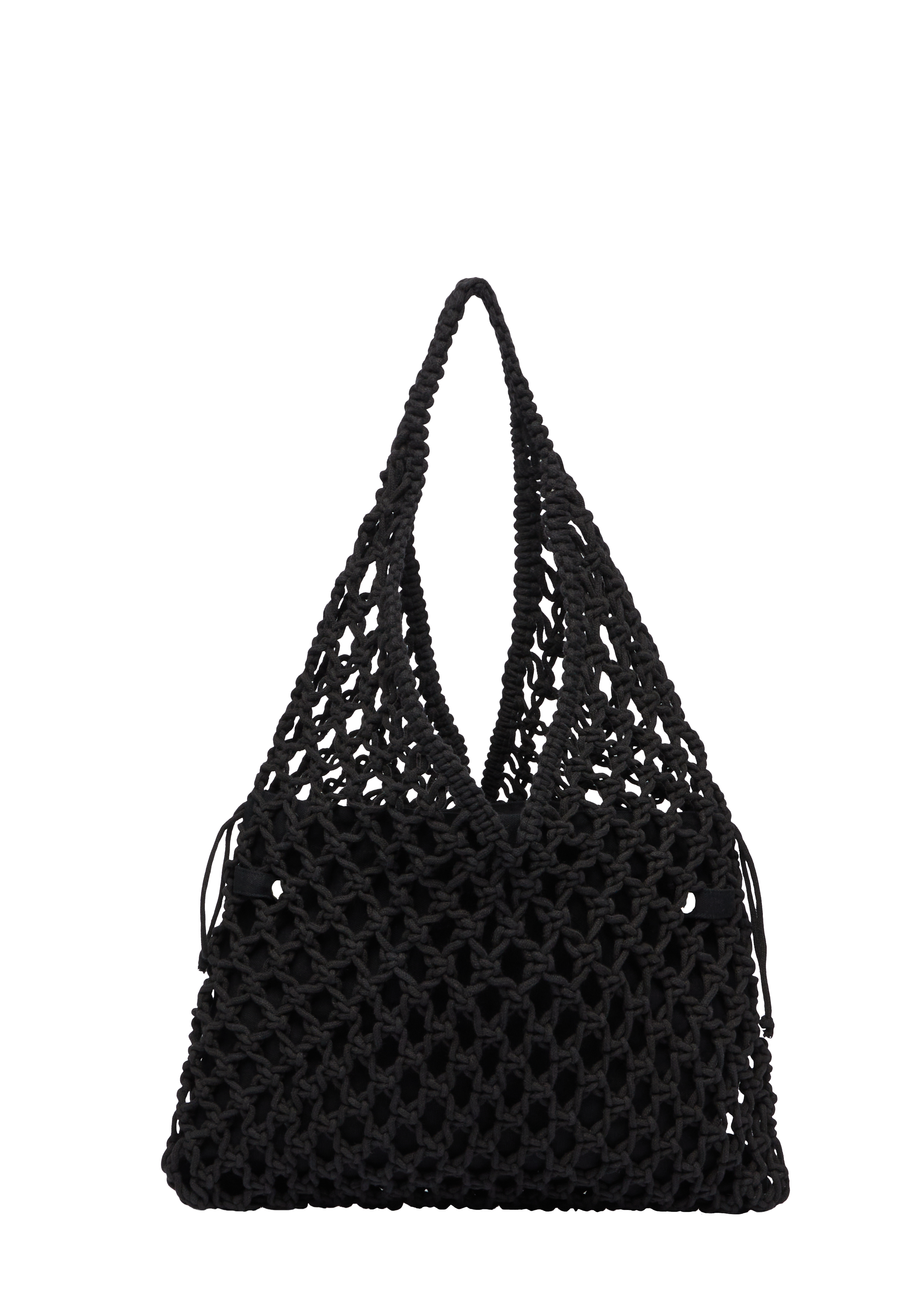 s.Oliver - Baumwolltasche in Häkel-Optik, Damen, schwarz