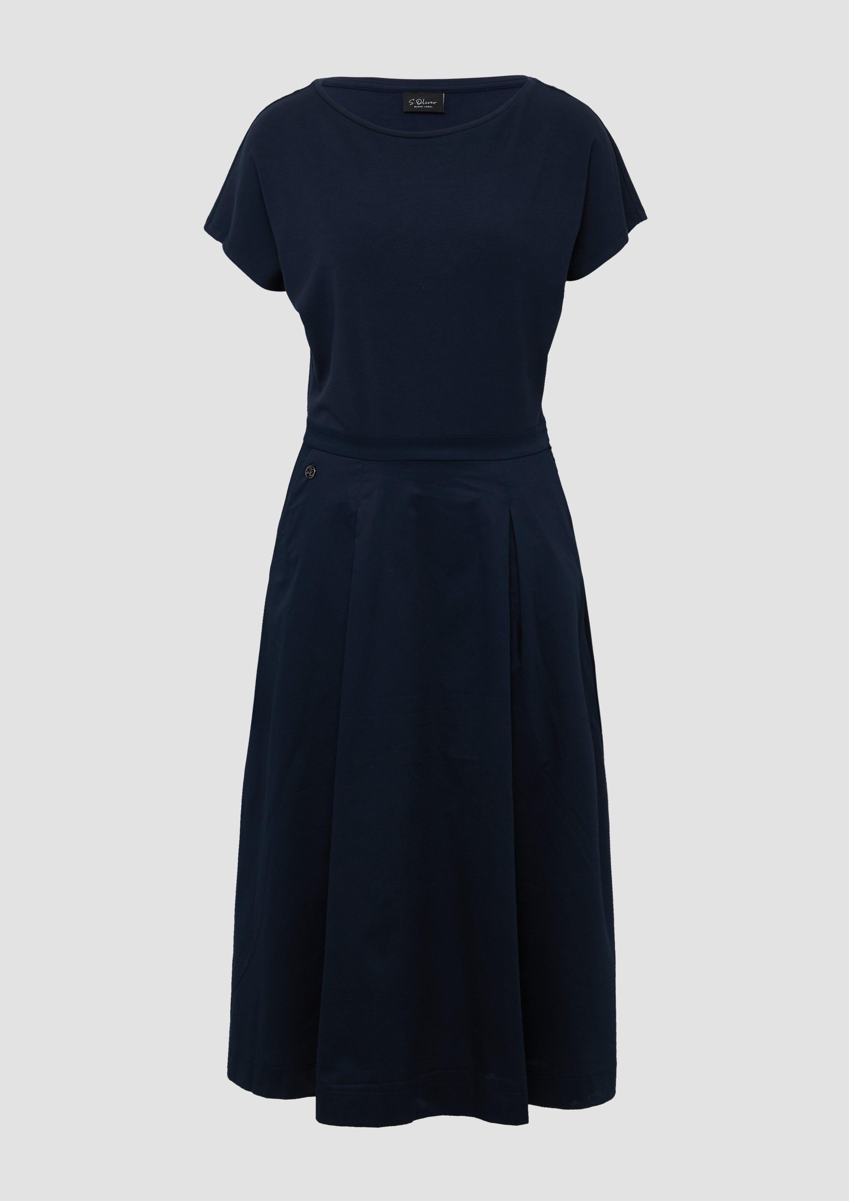 s.Oliver - Midikleid im Fabricmix mit Eingrifftaschen, Damen, blau