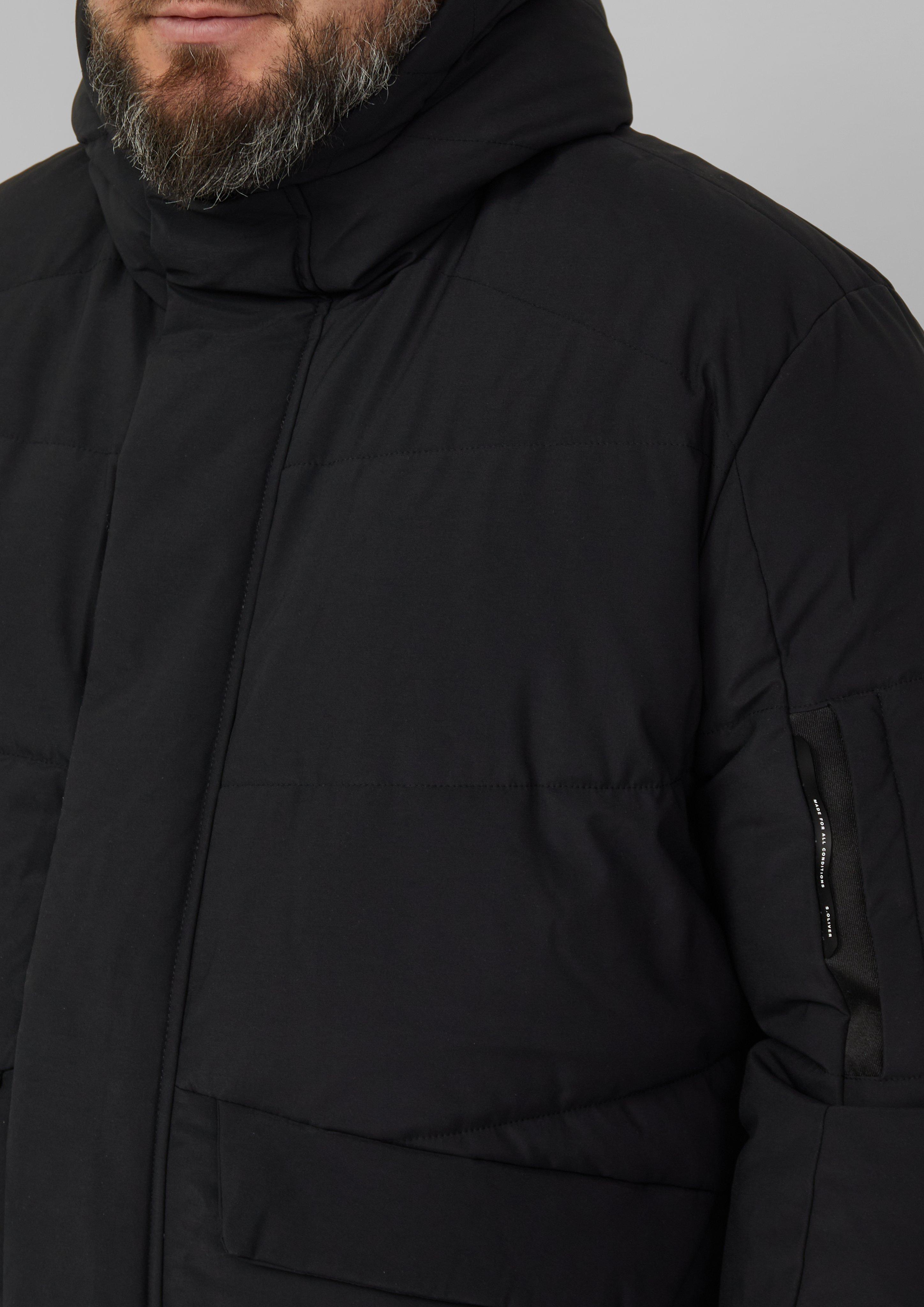 Wasserabweisender Puffer-Parka mit Kapuze und sportiven Details