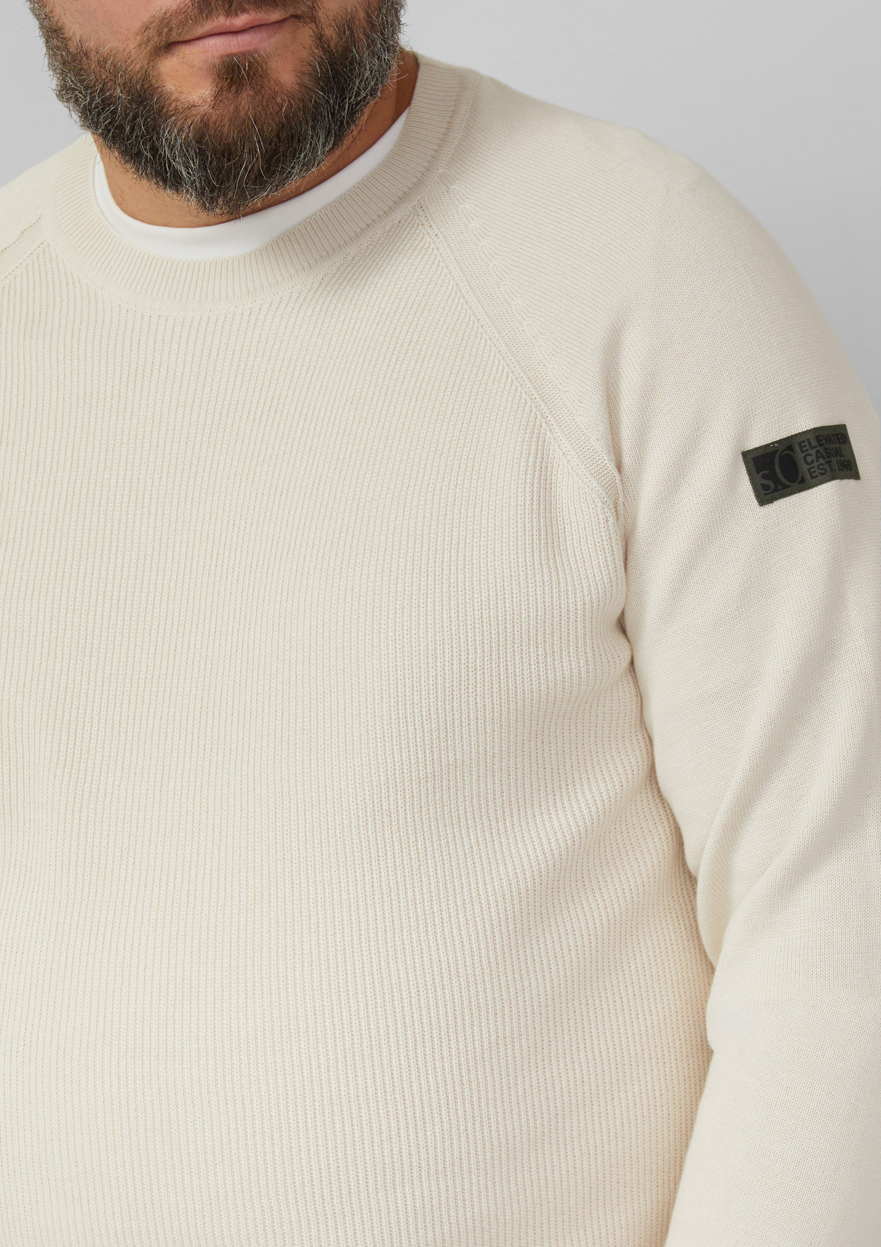 Baumwollpullover mit Raglanärmeln und Logo-Patch