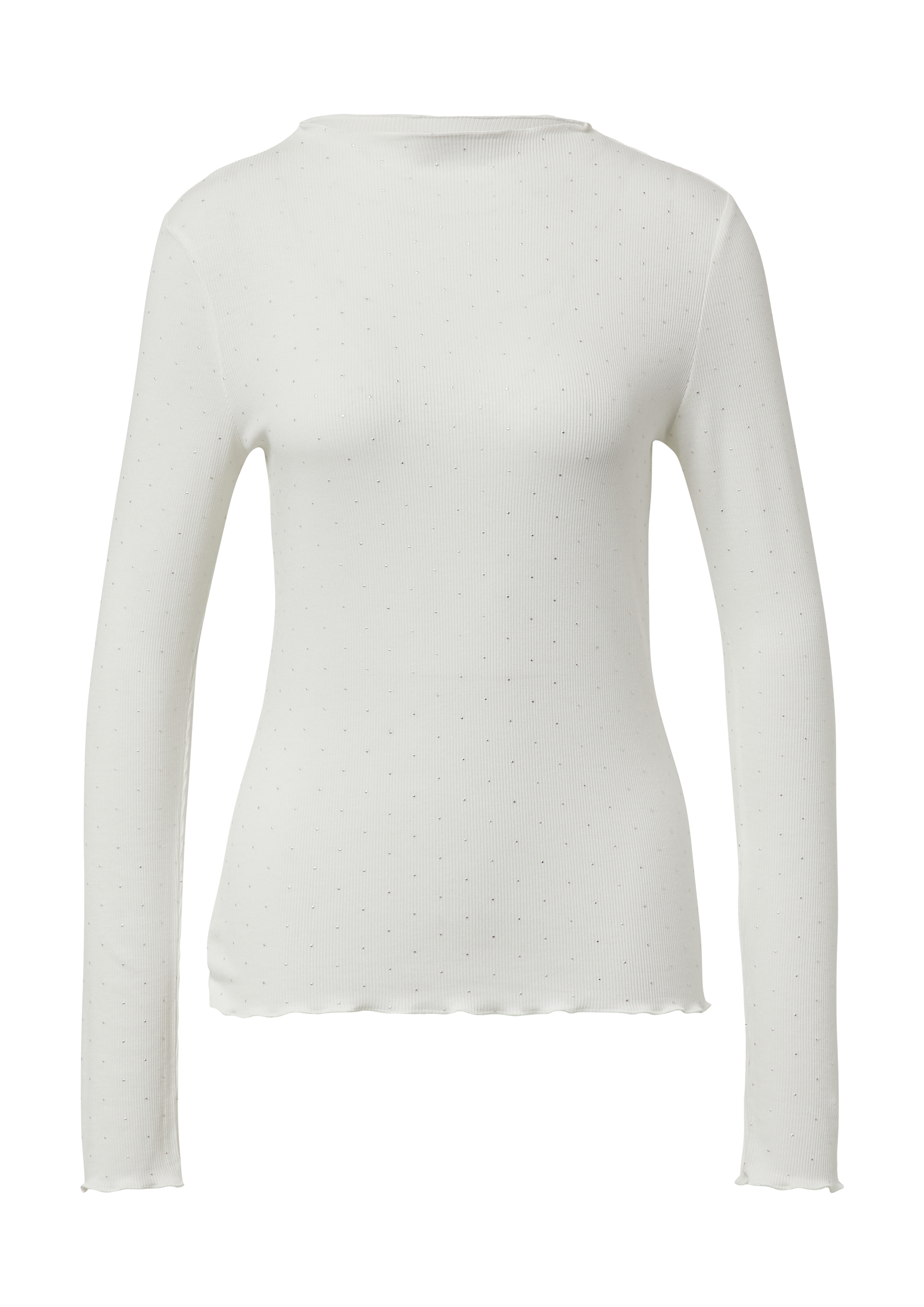 Geripptes Jerseyshirt im Slim Fit mit Metallic-Print
