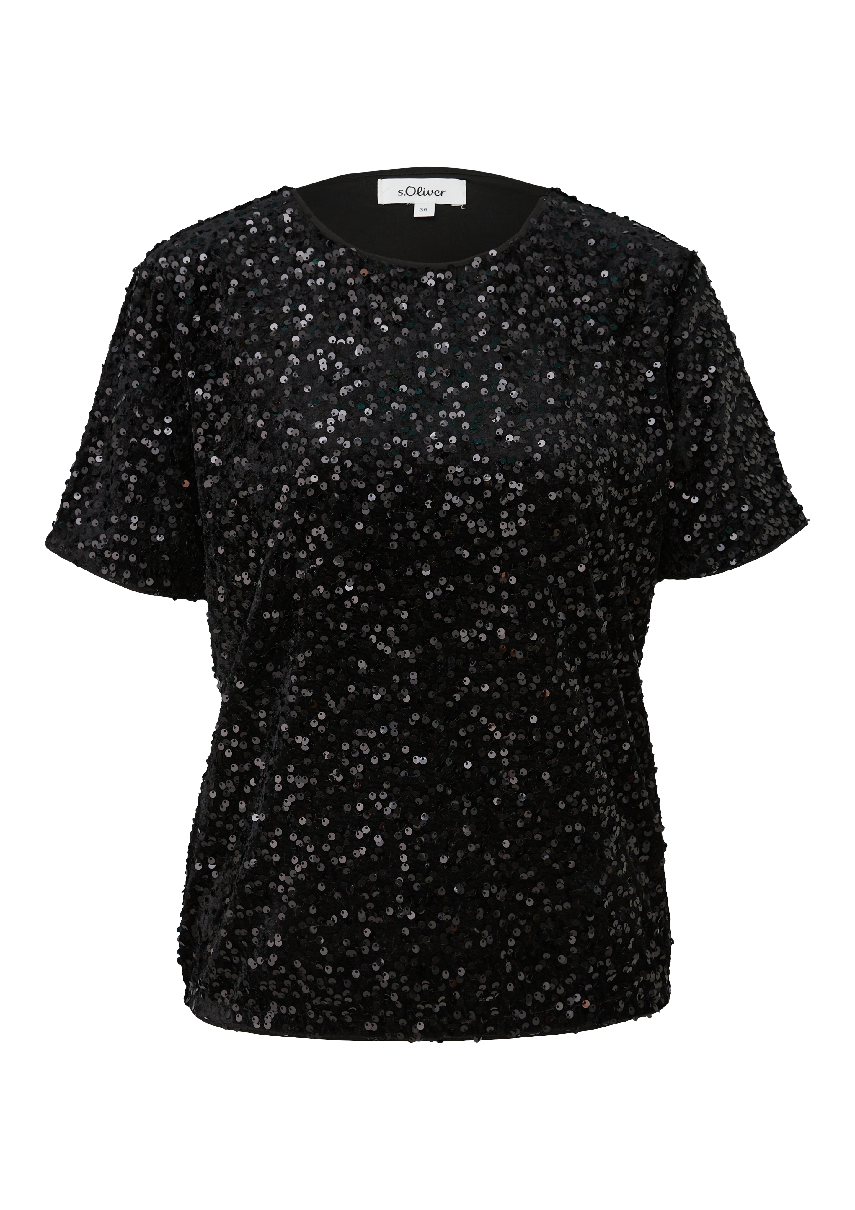 s.Oliver Samtshirt Mit Pailletten