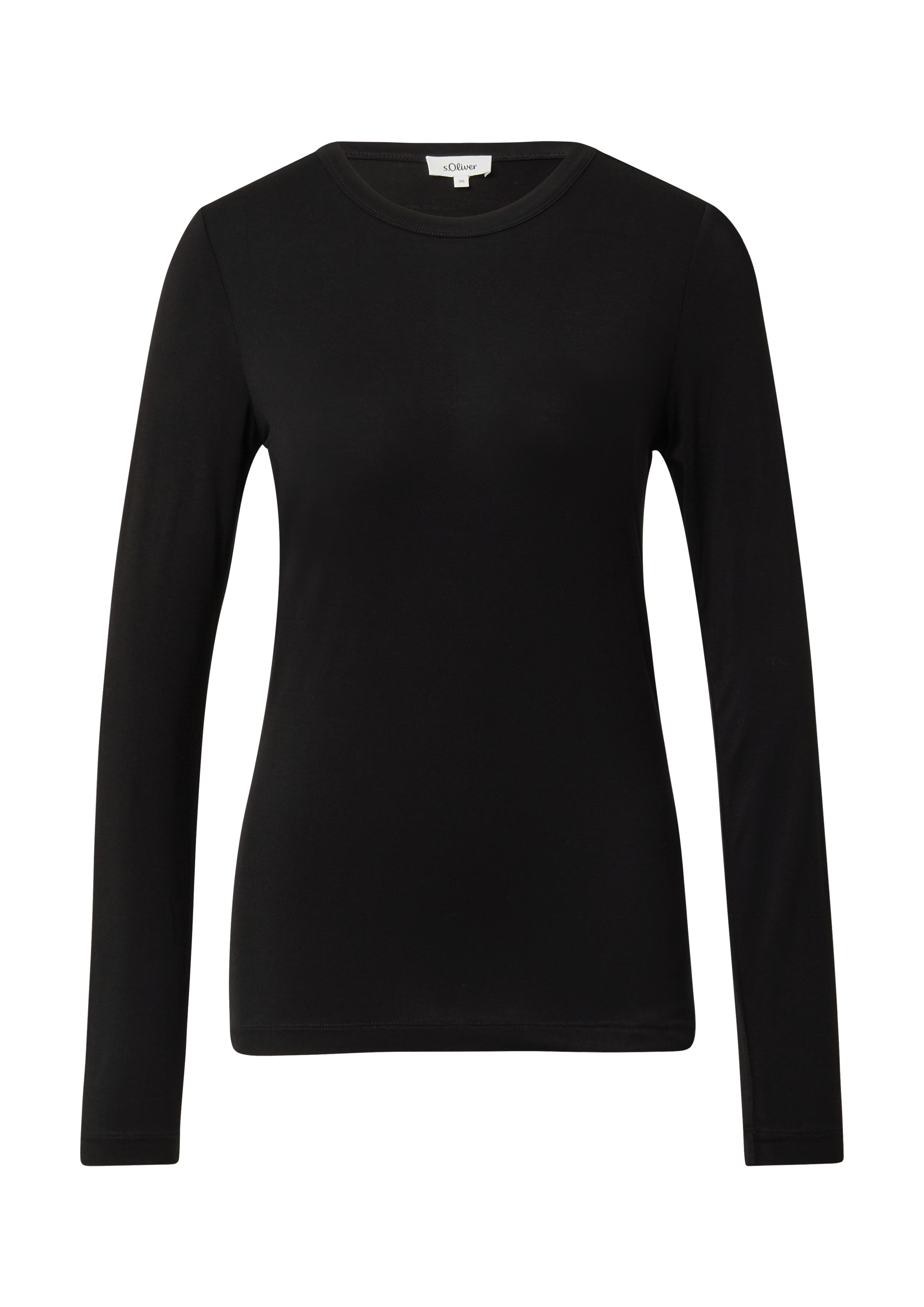 Fijne lange mouw van stretchviscose in een slanke pasvorm