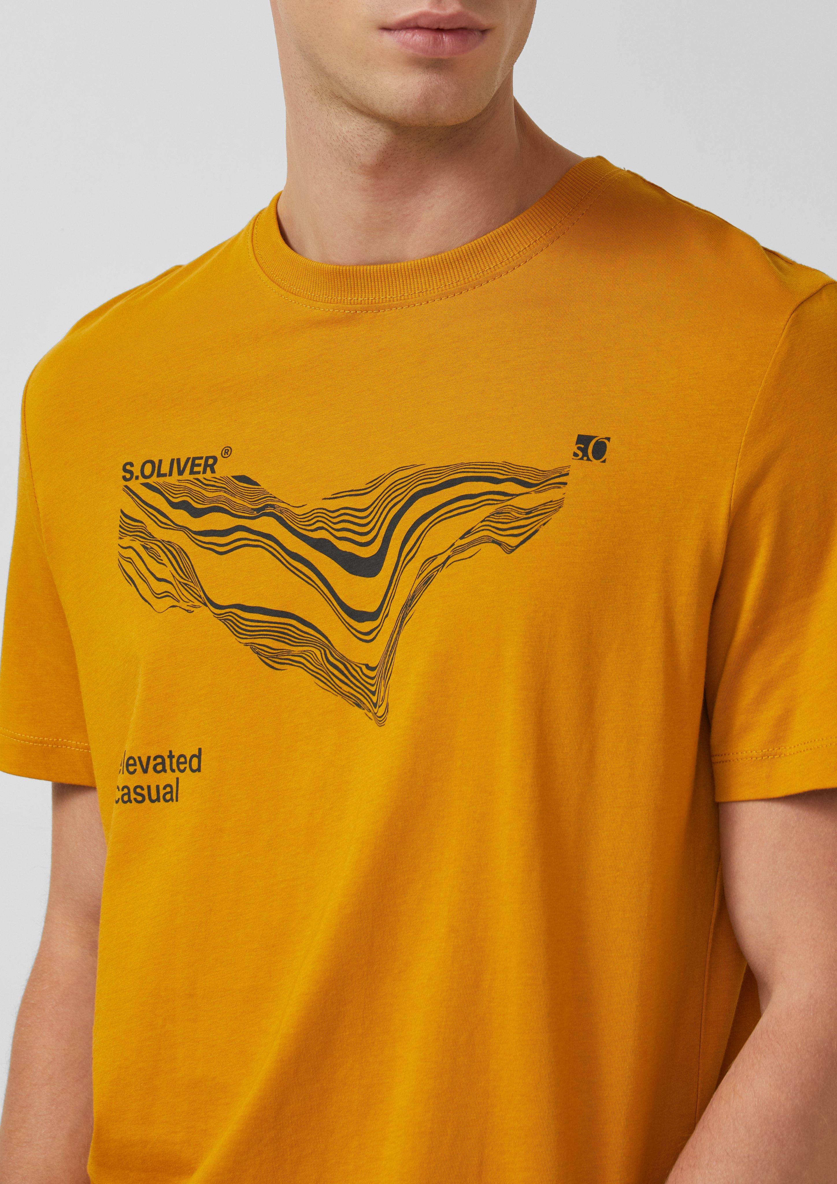 Baumwoll-T-Shirt mit Crew Neck und Front-Print