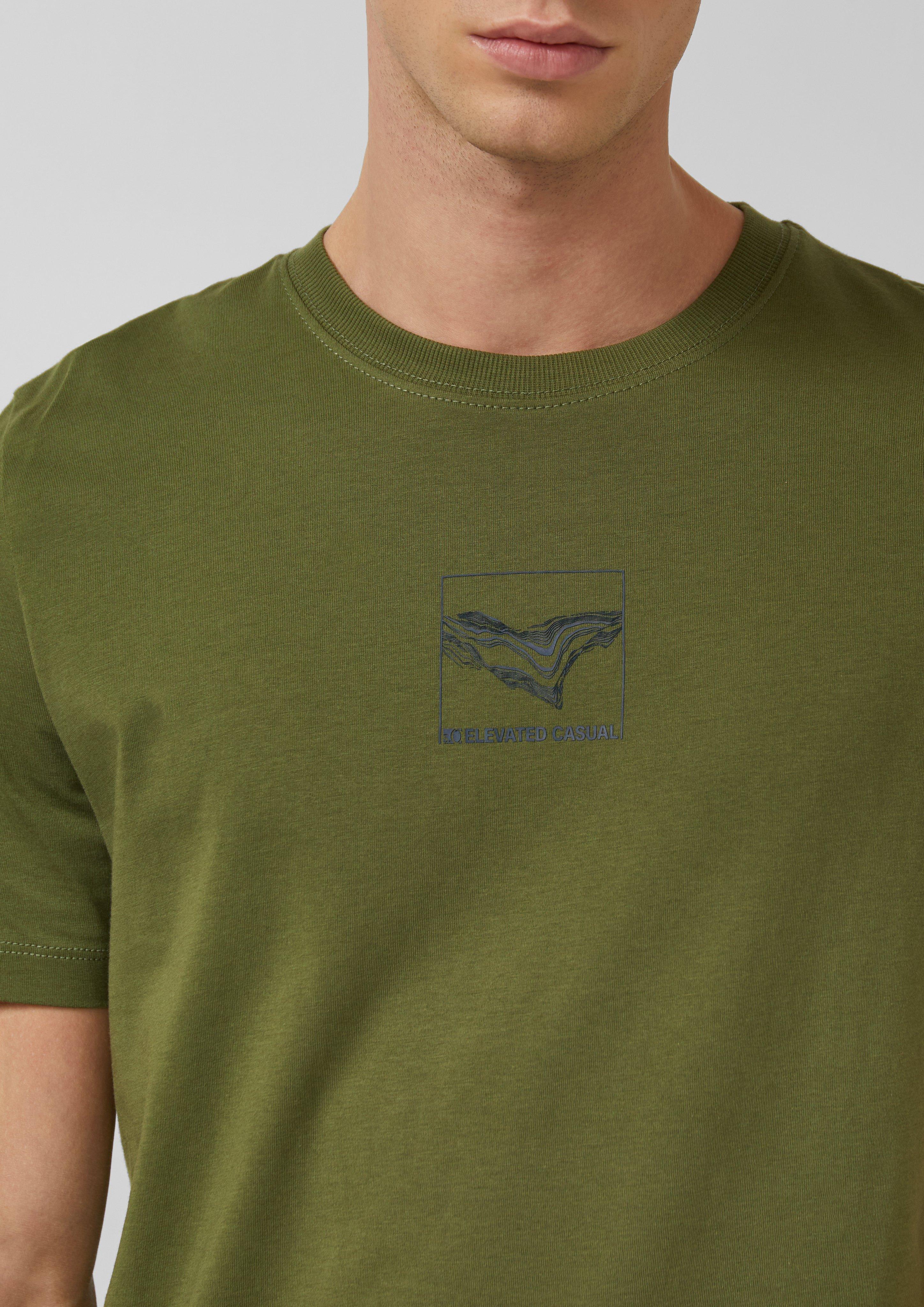 Baumwoll-T-Shirt mit Crew Neck und Front-Print