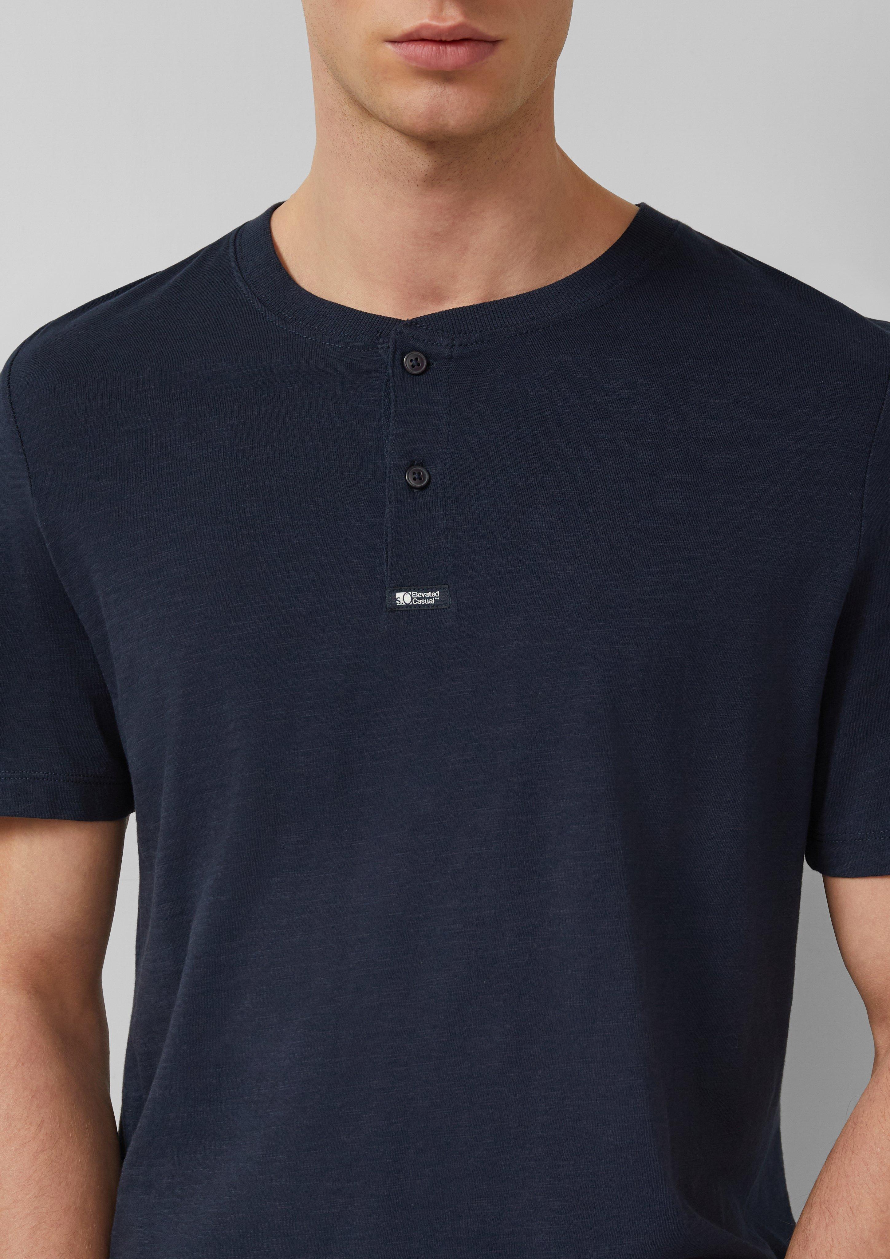 Thumbnail - Henley-Shirt in Flammgarnstruktur