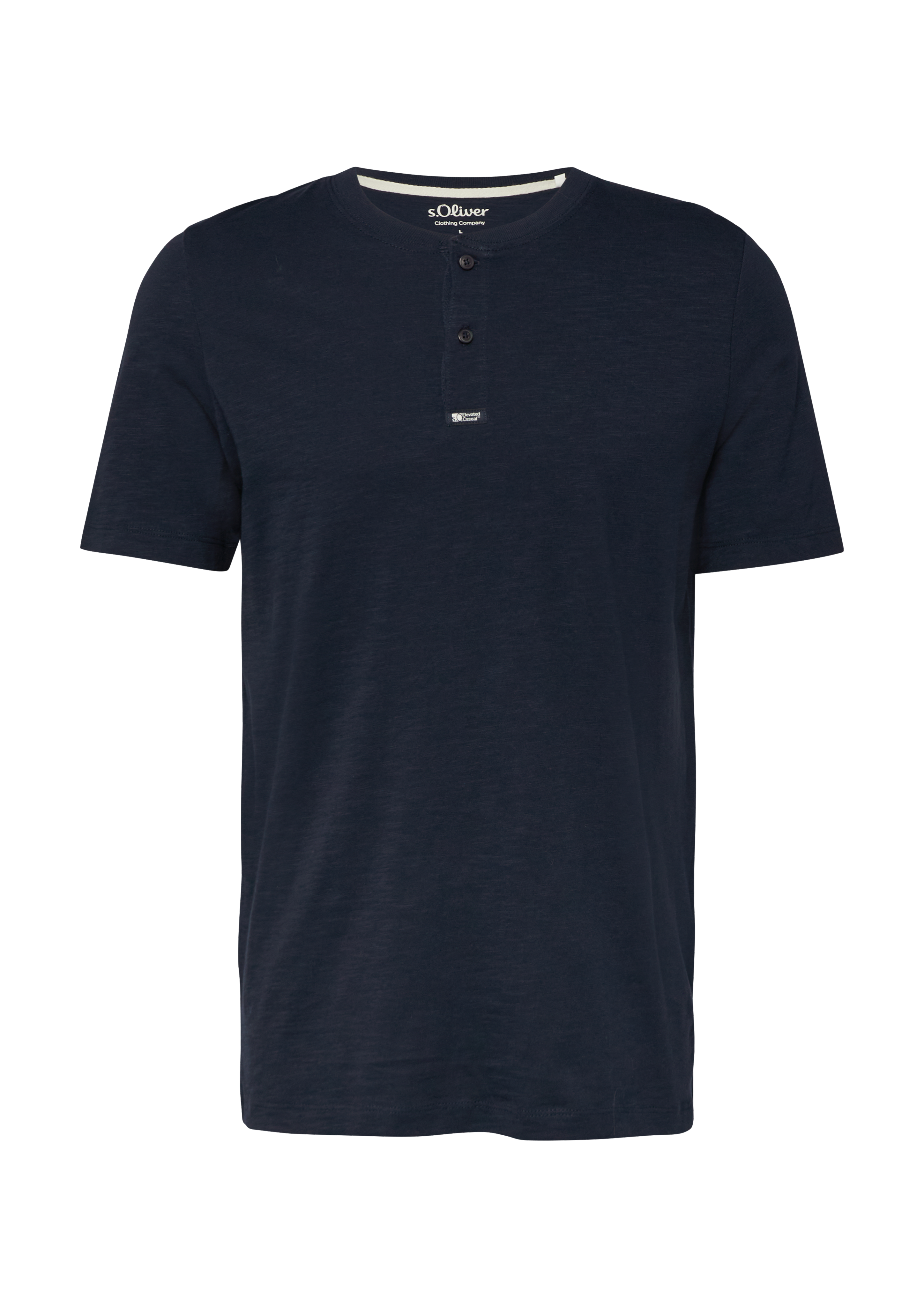 Henley shirt met vlamgarenstructuur
