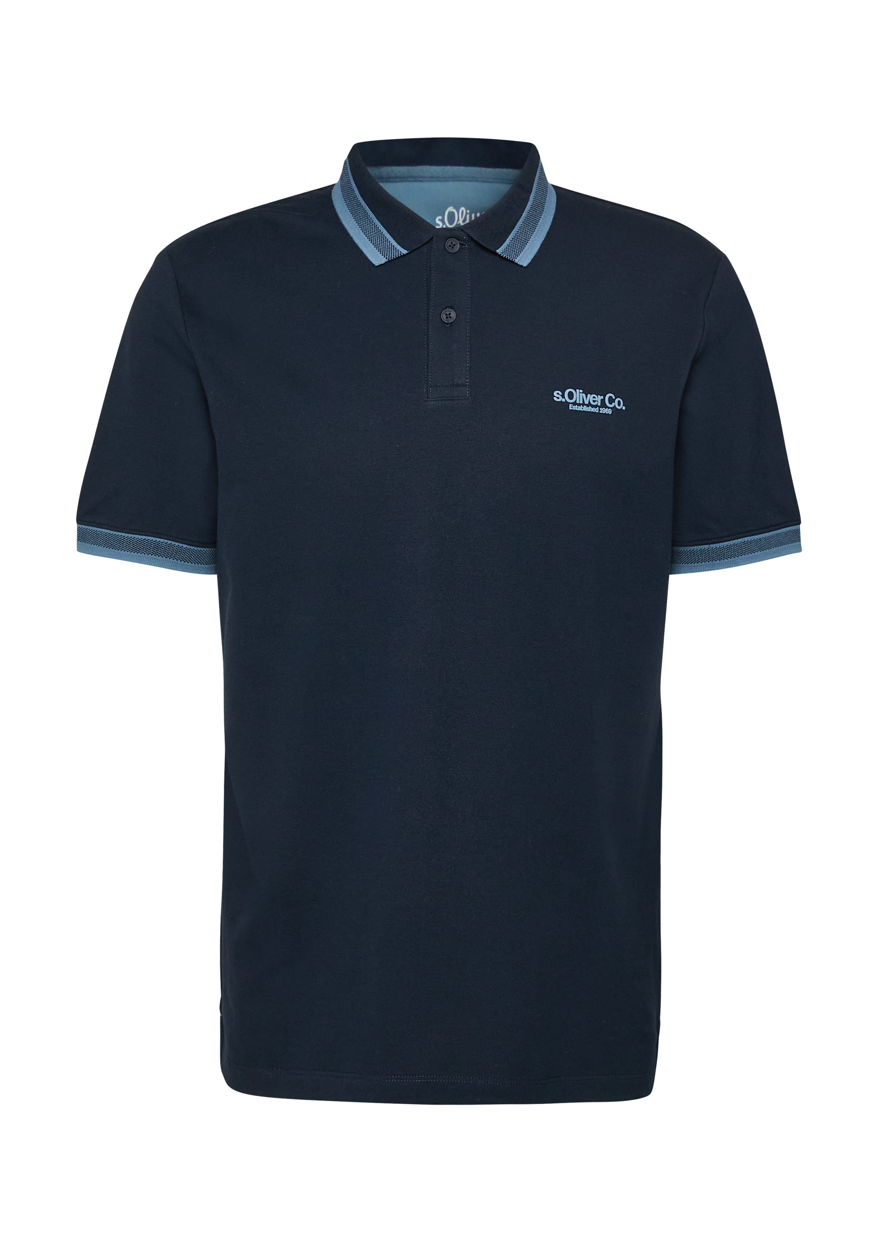Piqué poloshirt met contrasterende details