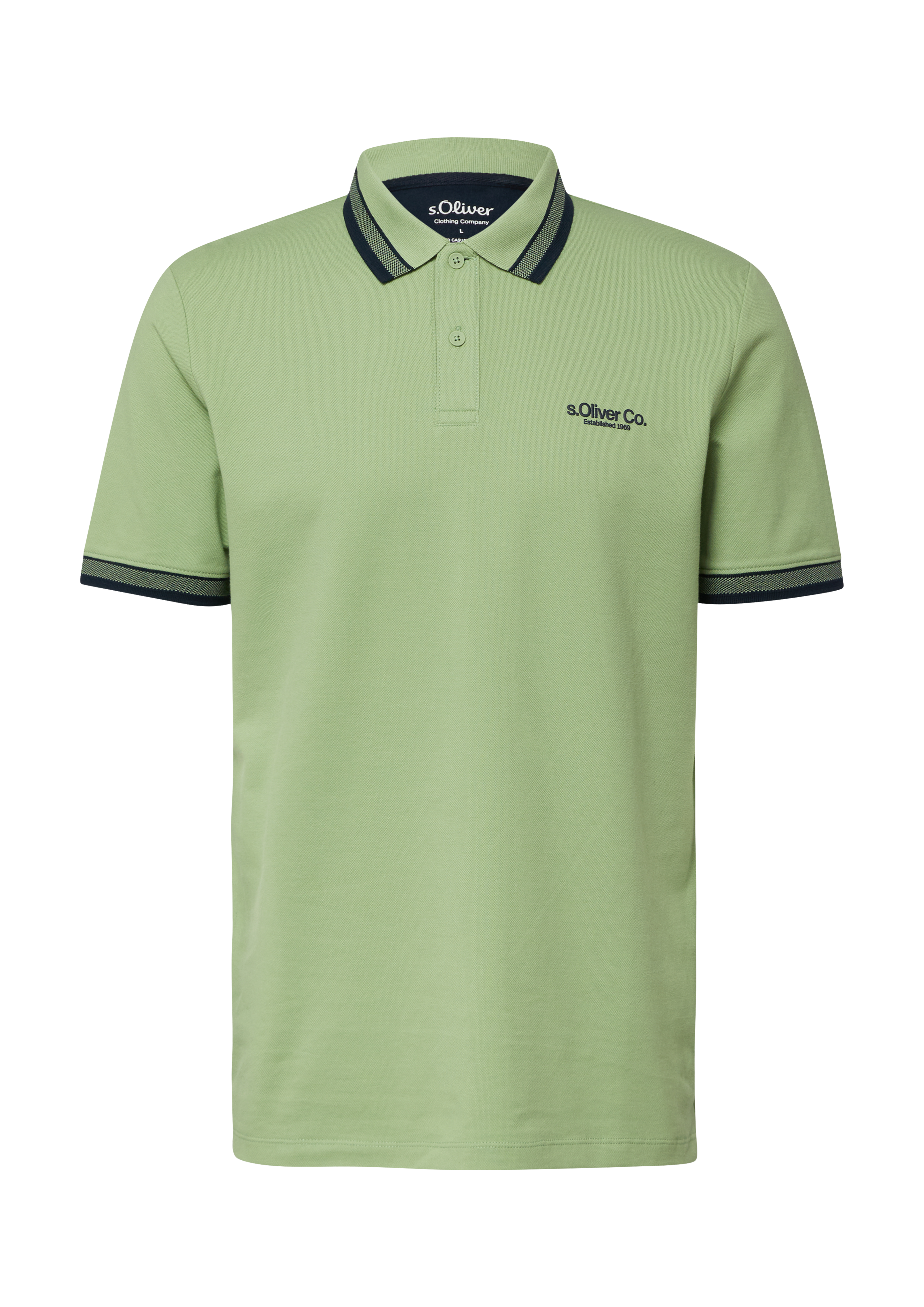 Piqué poloshirt met contrasterende details