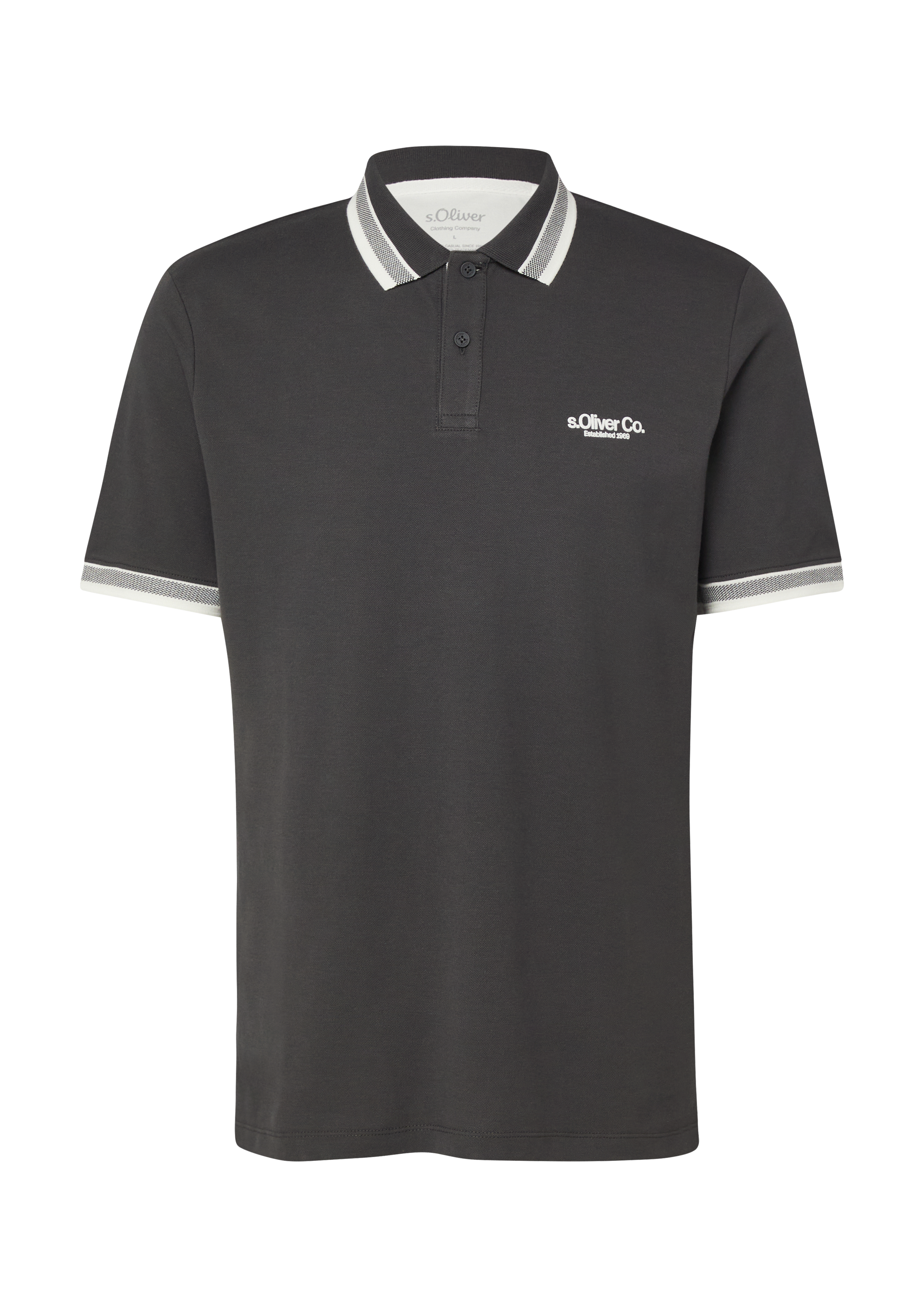 Piqué poloshirt met contrasterende details