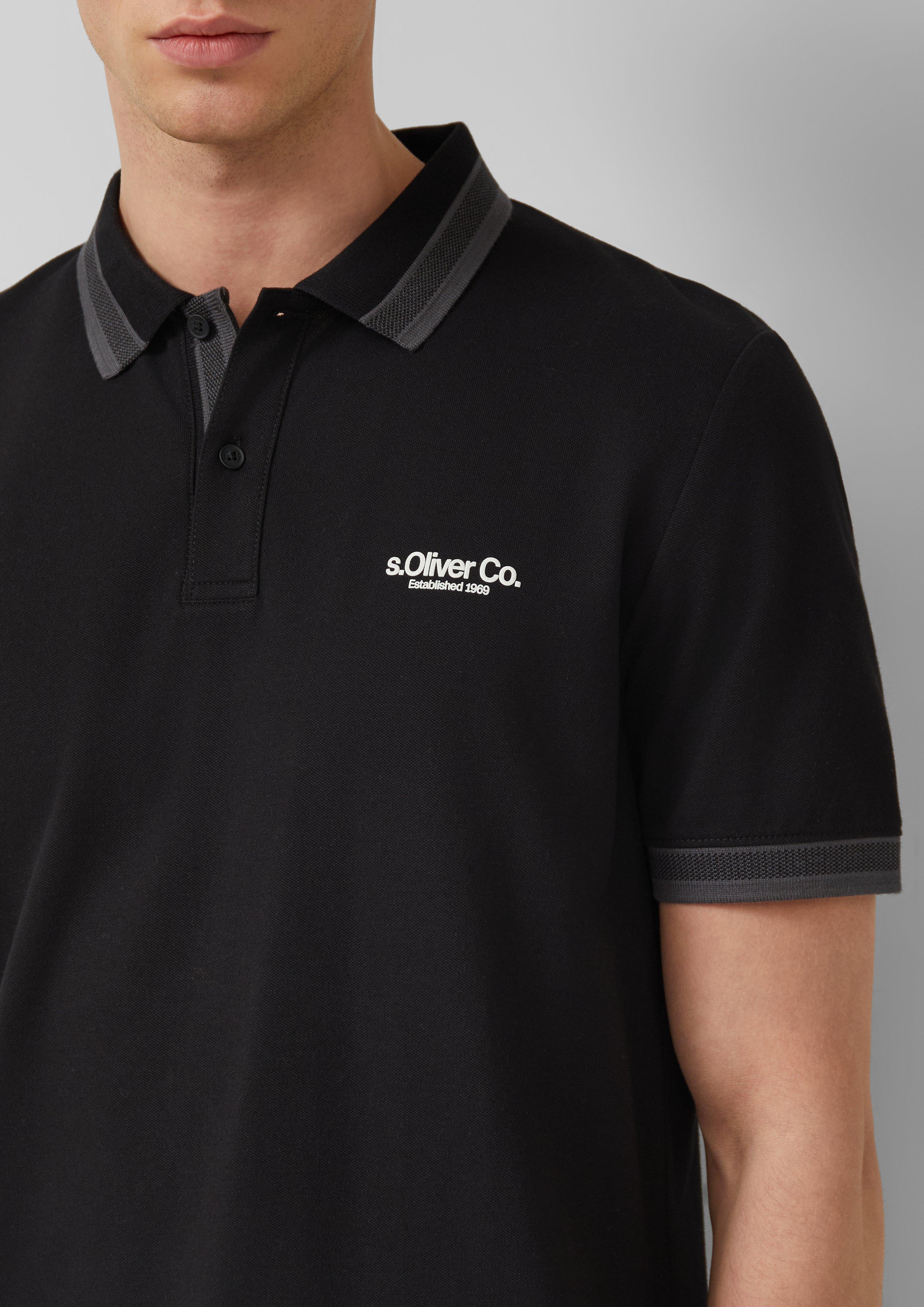 Poloshirt aus Piqué mit Kontrast-Details