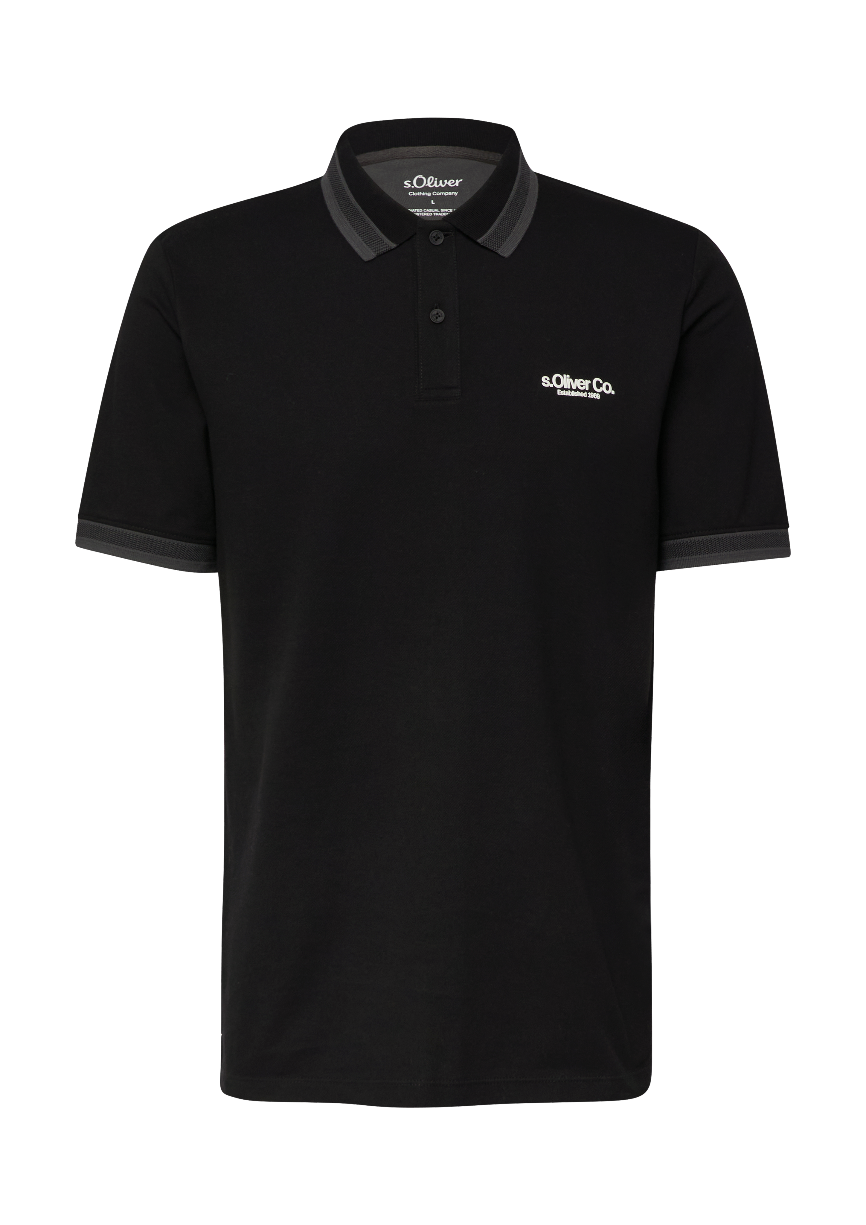 Piqué poloshirt met contrasterende details