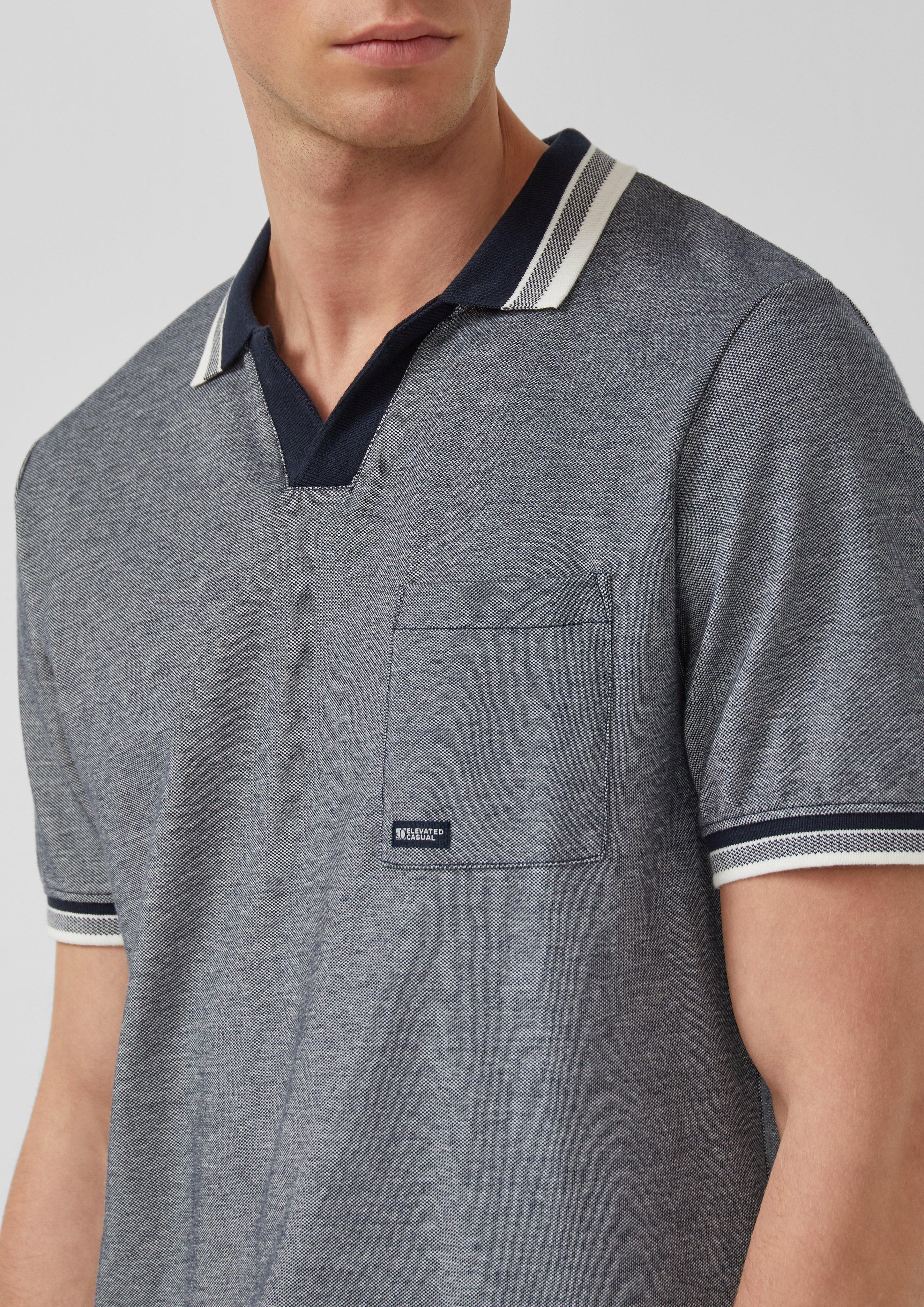 Piqué-Poloshirt in Bi-color-Optik mit Brusttasche