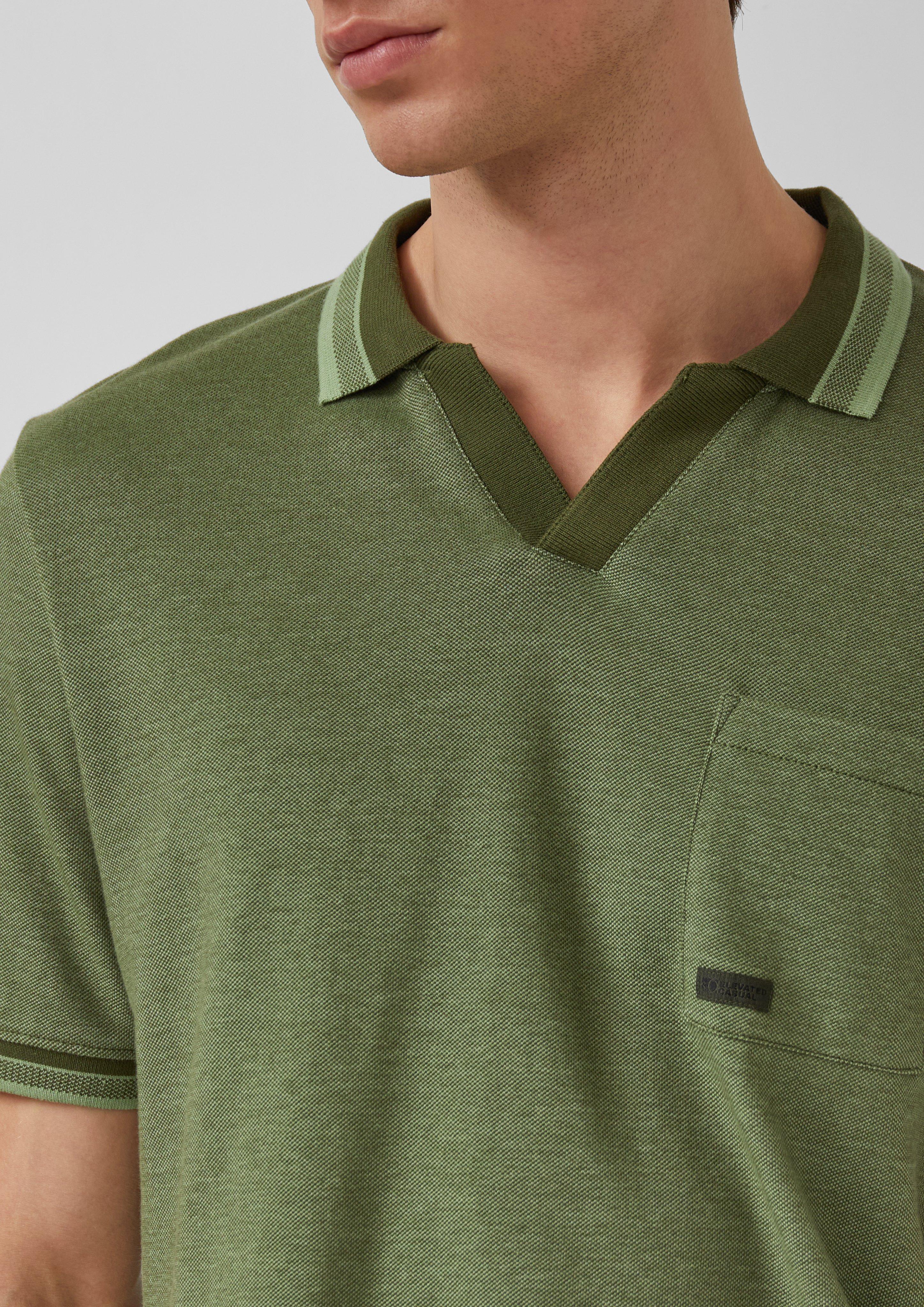 Piqué-Poloshirt in Bi-color-Optik mit Brusttasche