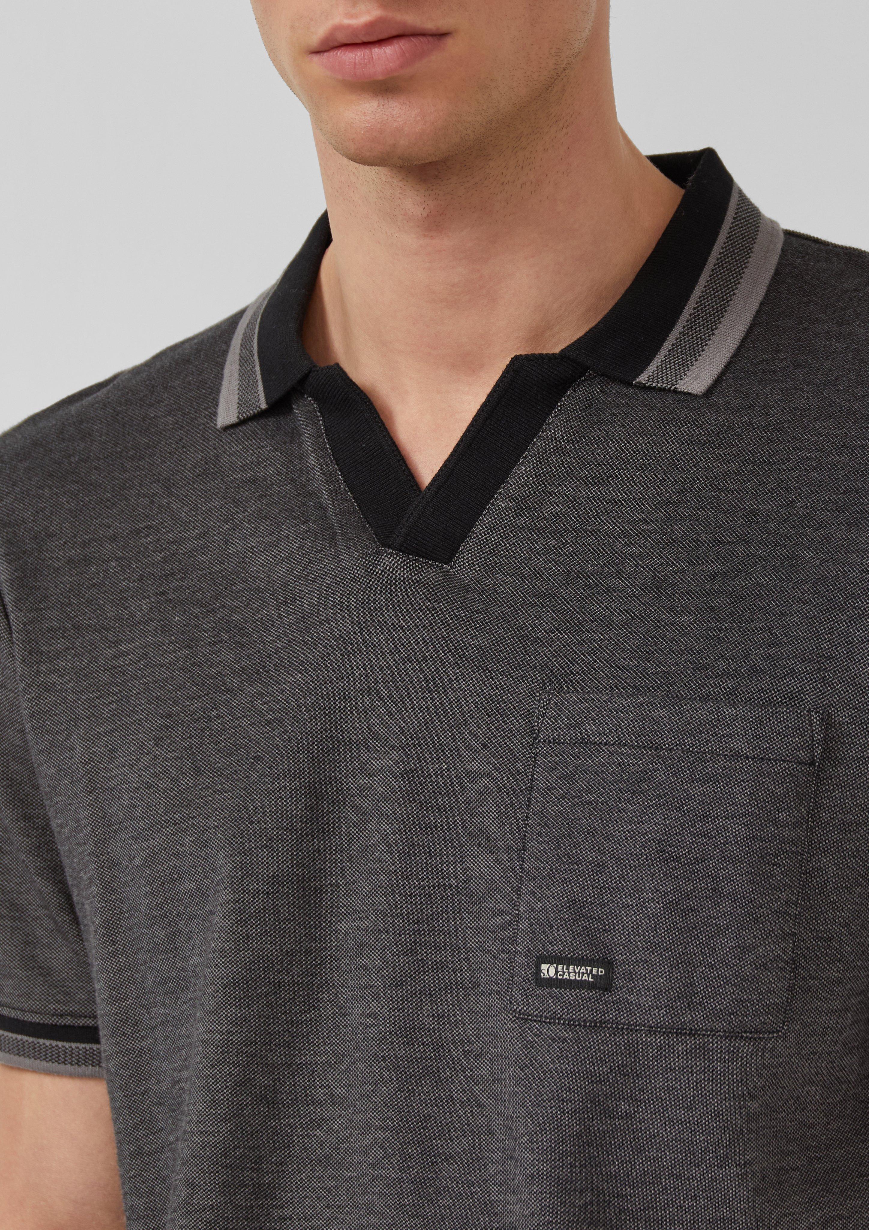 Piqué-Poloshirt in Bi-color-Optik mit Brusttasche