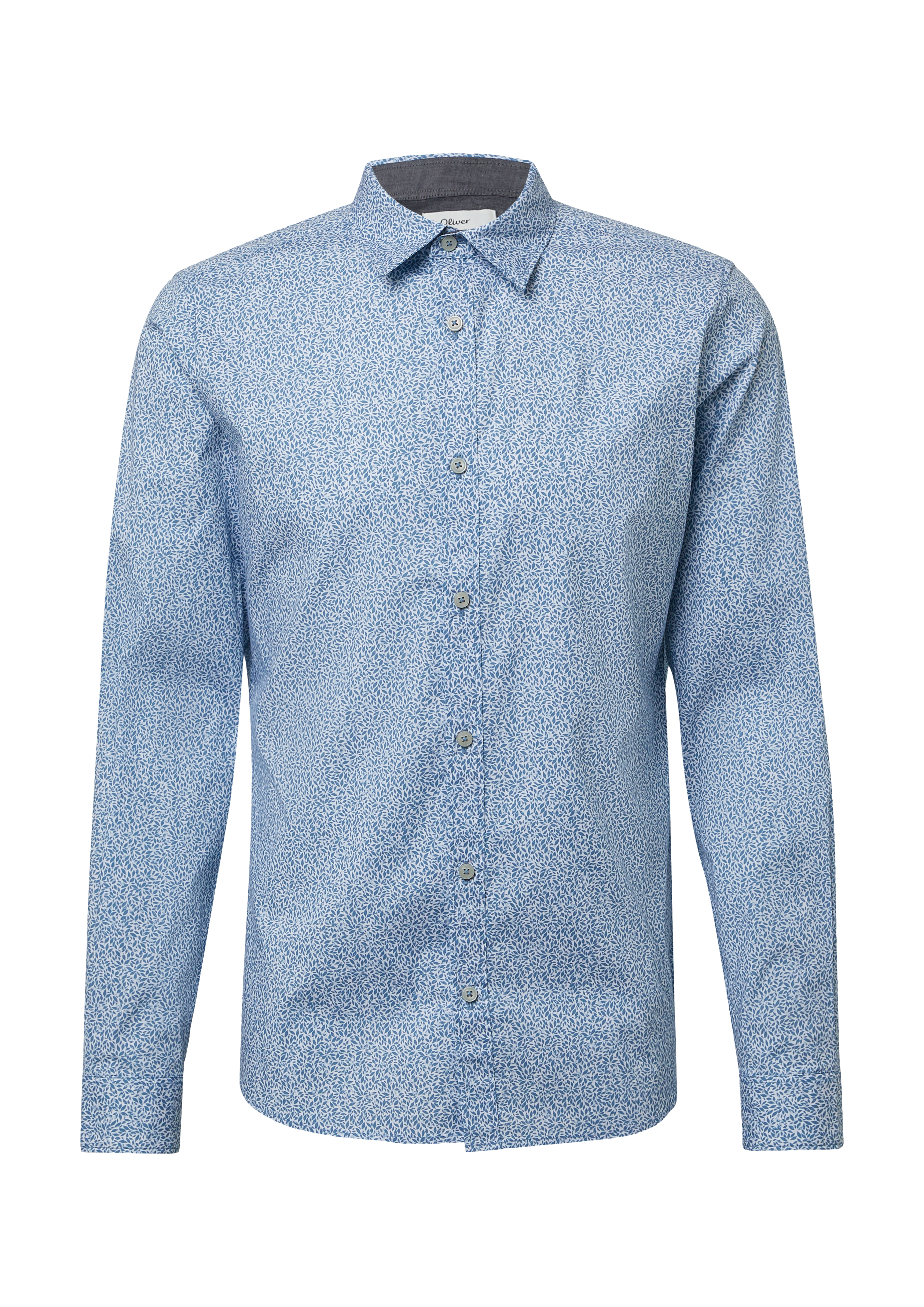 Slim Fit: Hemd aus Baumwollstretch mit All-over-Print