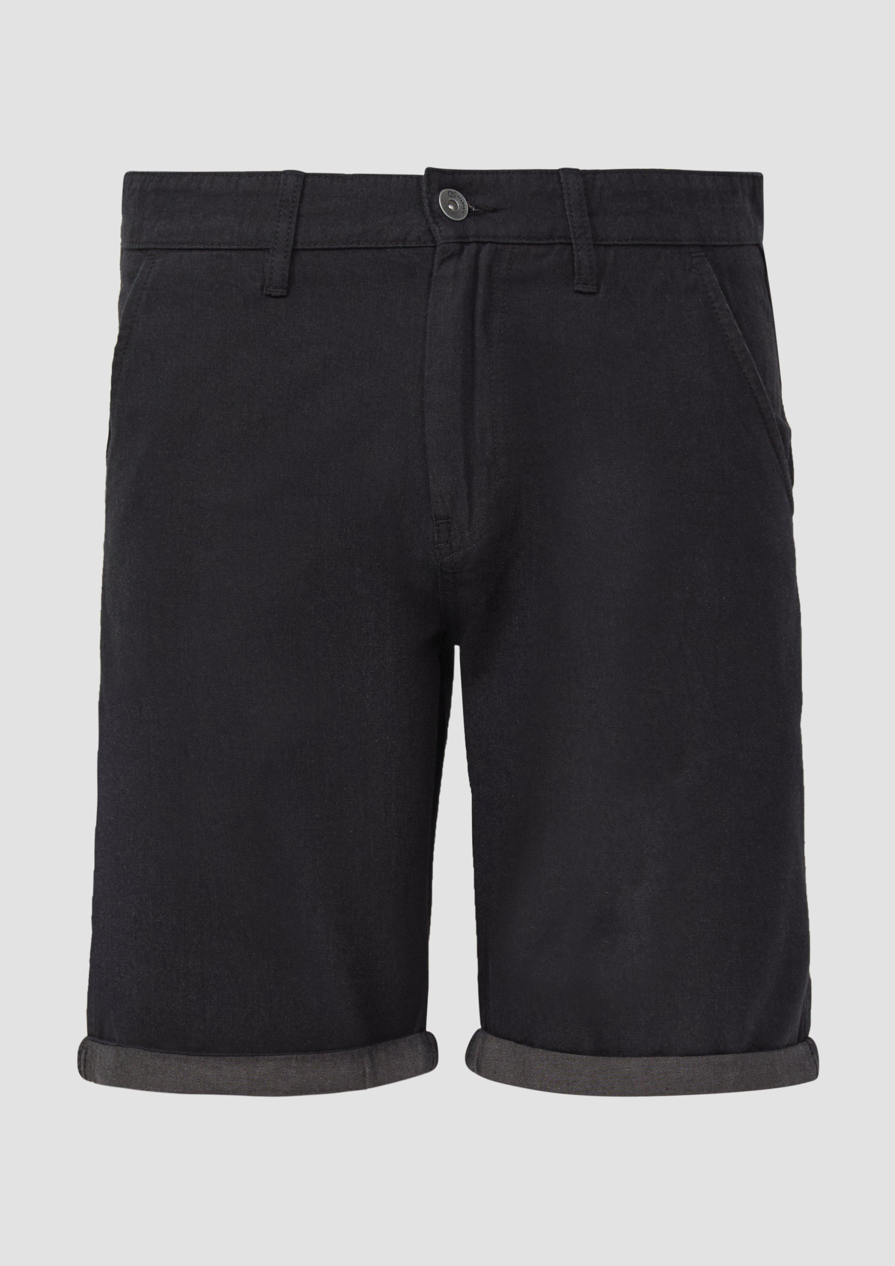 QS - Shorts John / Regular Fit / Mid Rise / fixierter Turn-up, Herren, schwarz