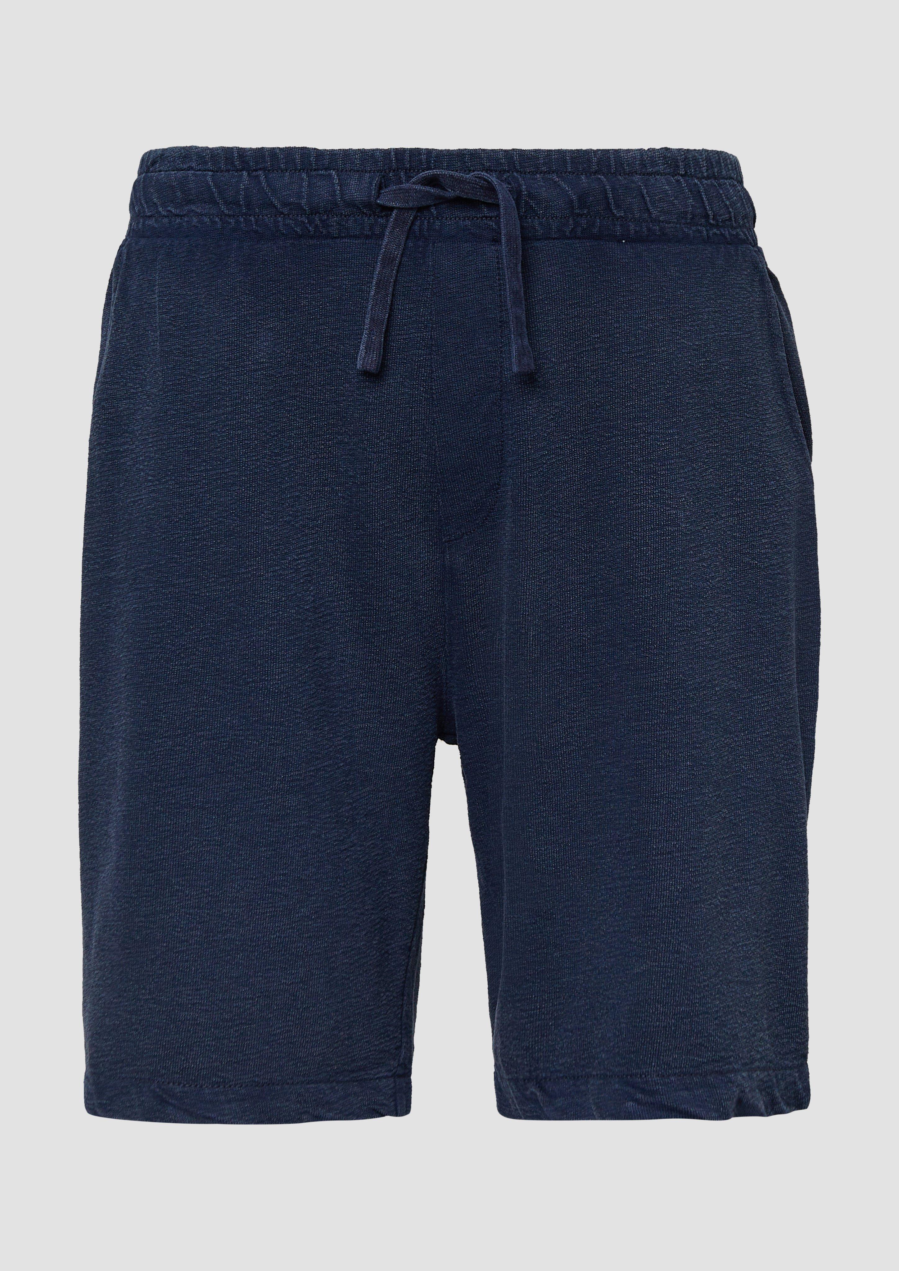 QS - Gewaschene Shorts aus Strukturjersey, Herren, blau