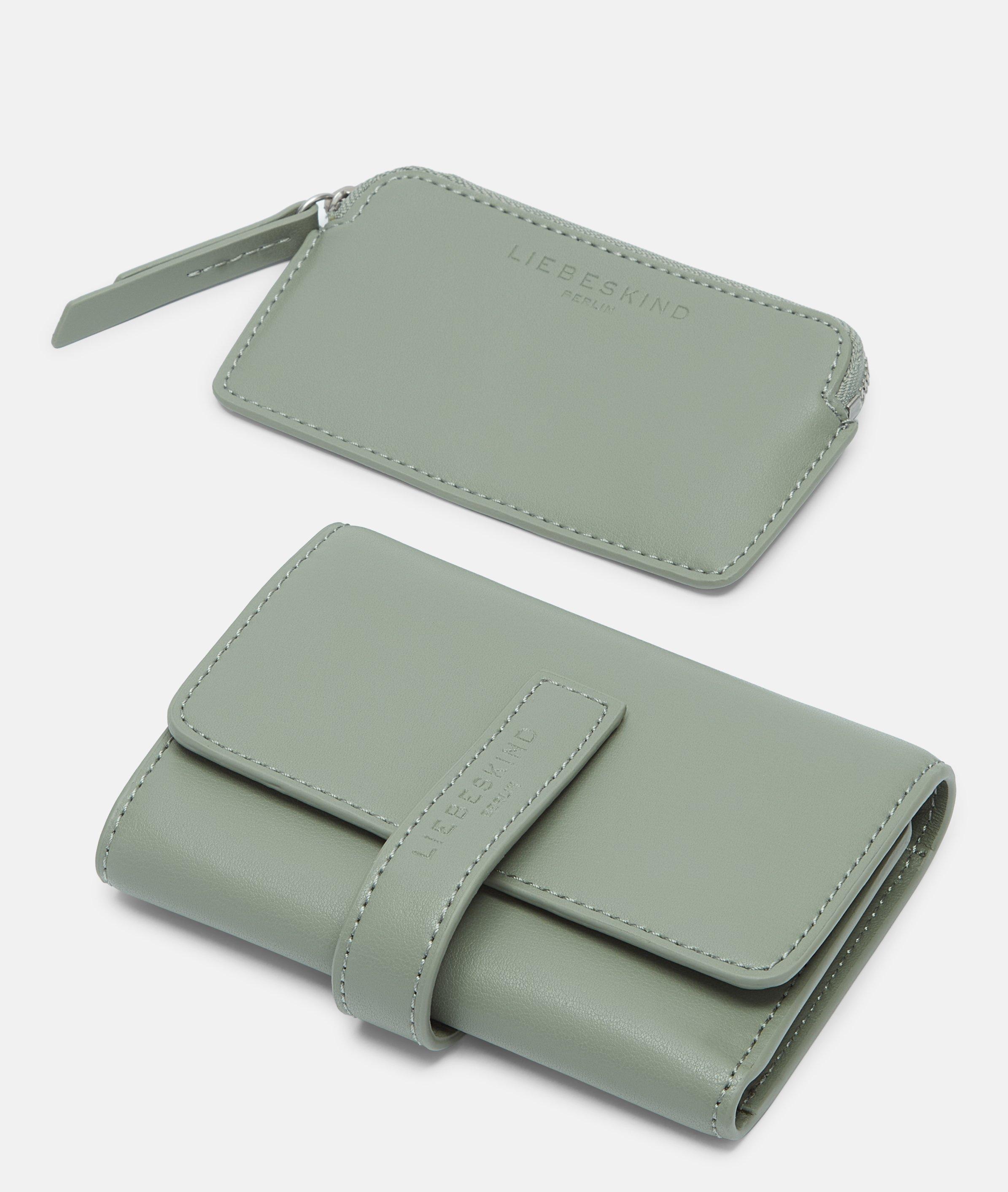 Portemonnee in olijfgroen & zwart