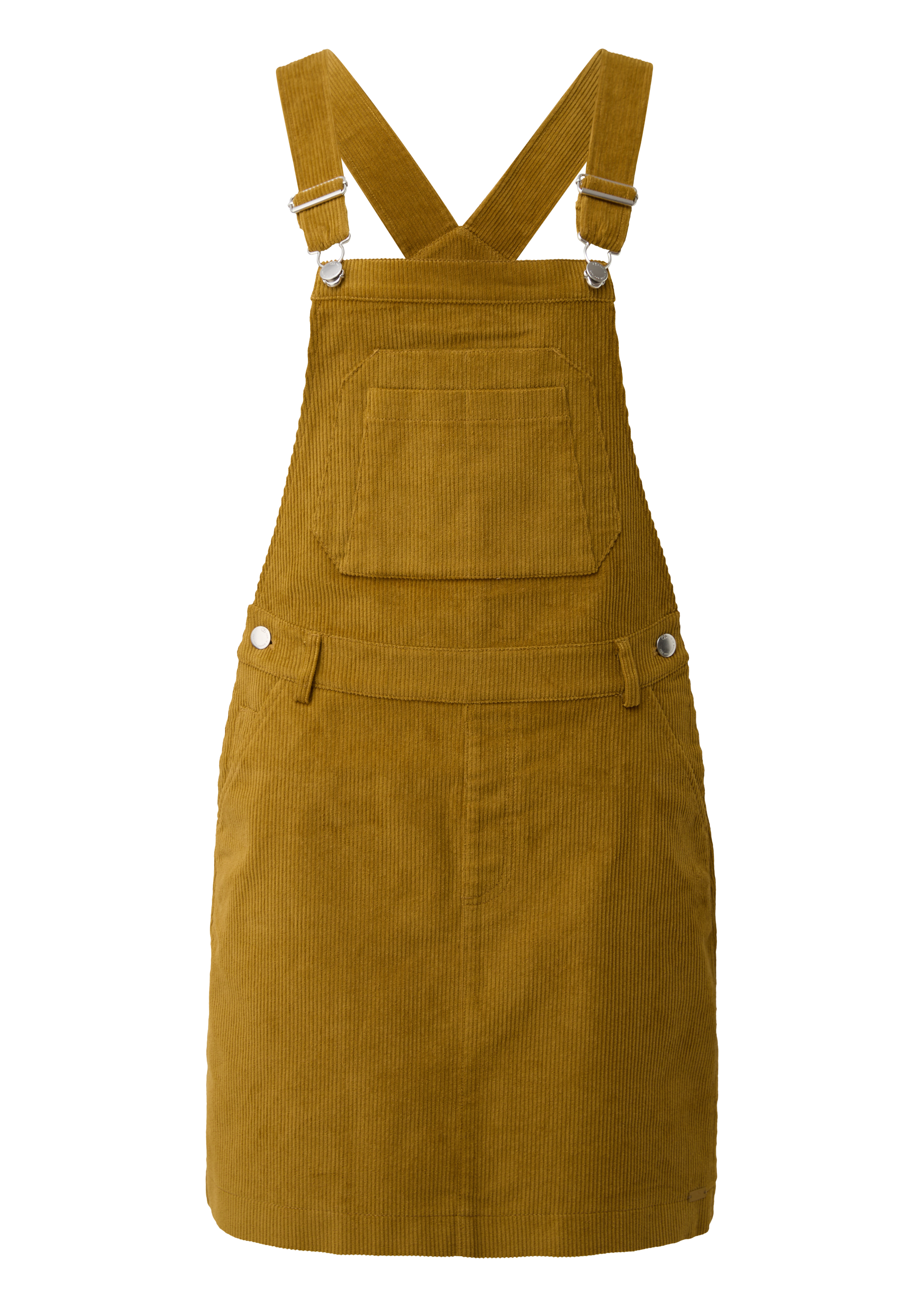 Mini robe salopette en velours côtelé Jaune