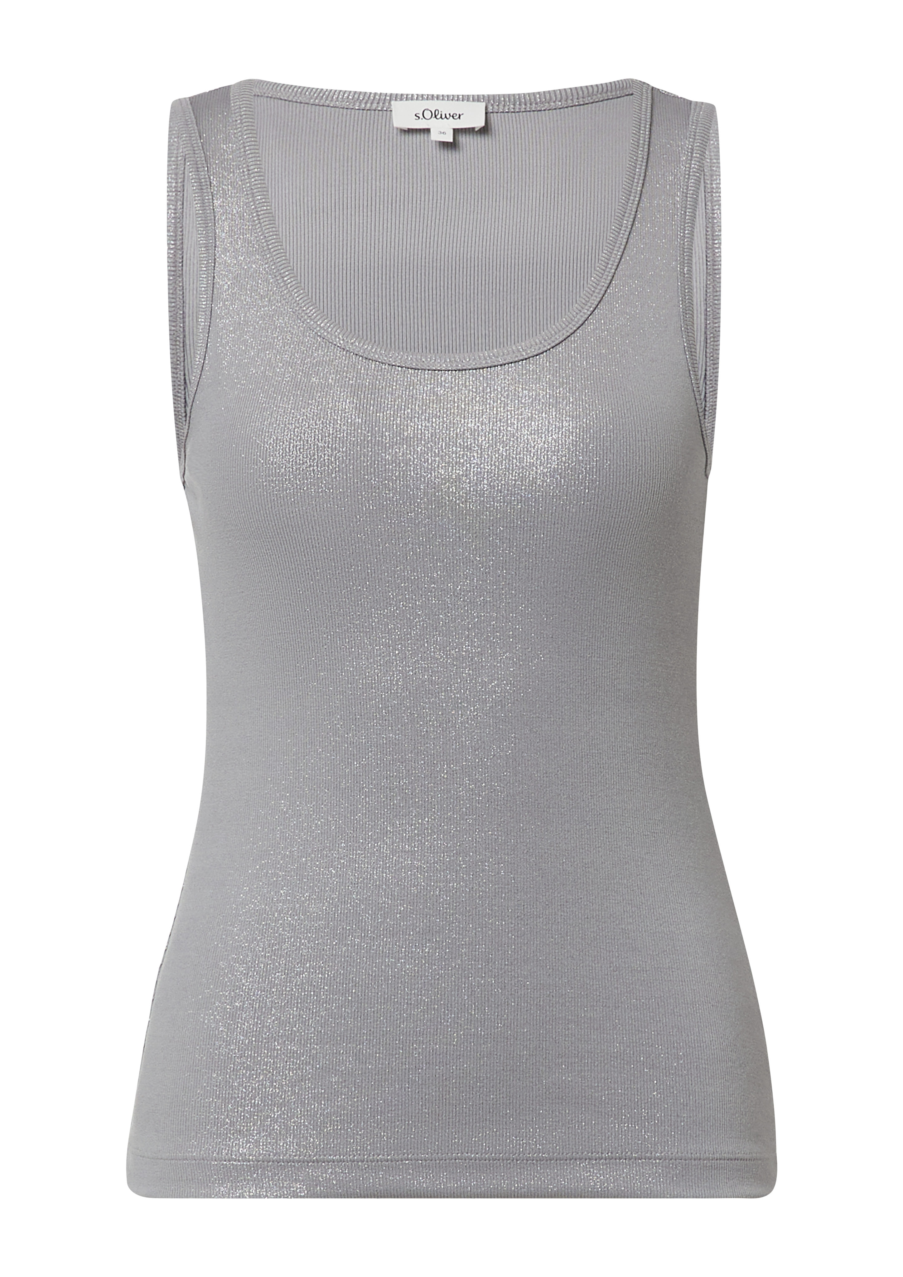 s.Oliver Geripptes Tank-Top Mit Glitzerndem Coating