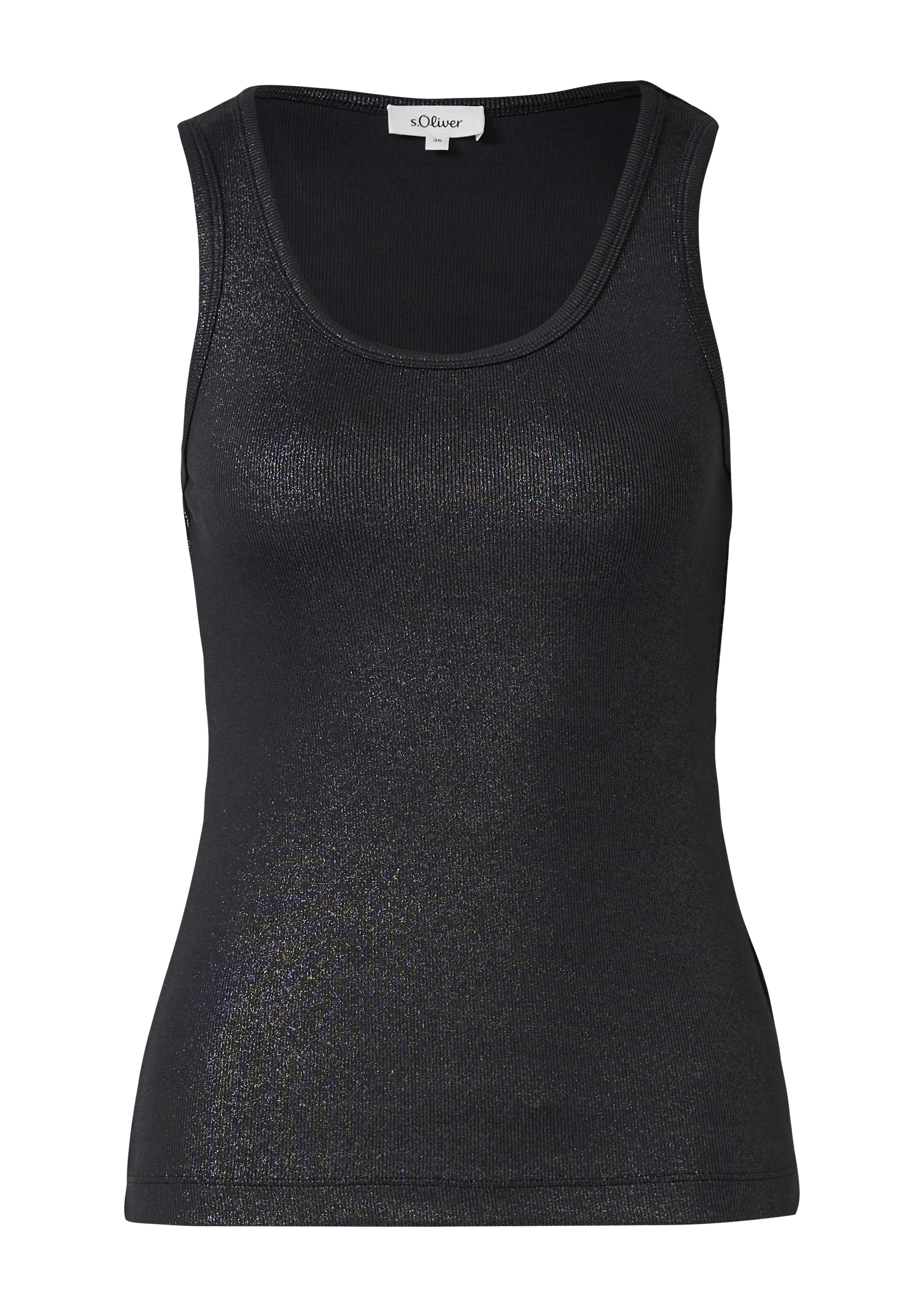 s.Oliver Geripptes Tank-Top Mit Glitzerndem Coating