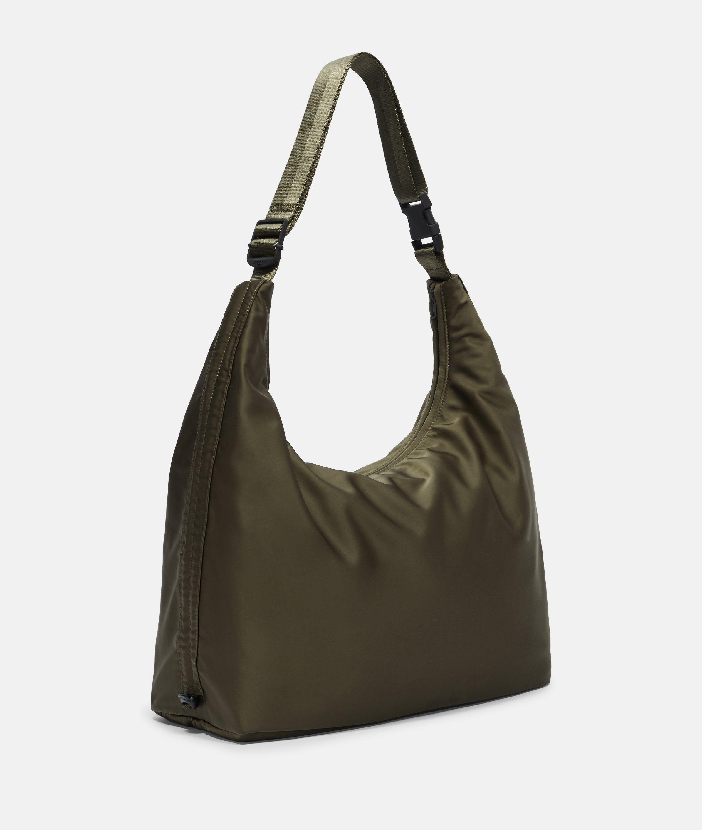 Nylon Hobo L in olive & schwarz
