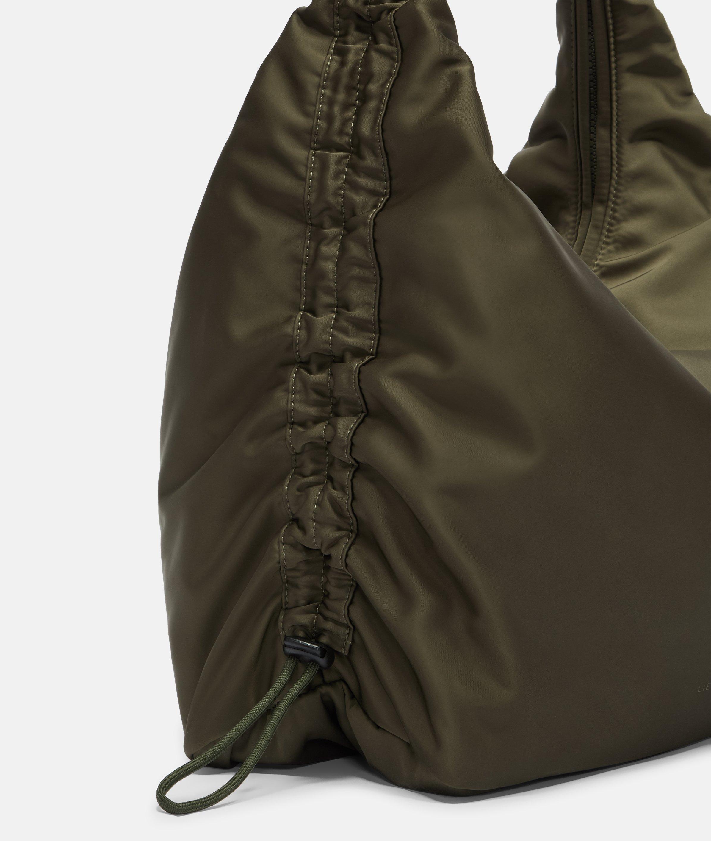 Nylon Hobo L in olive & schwarz