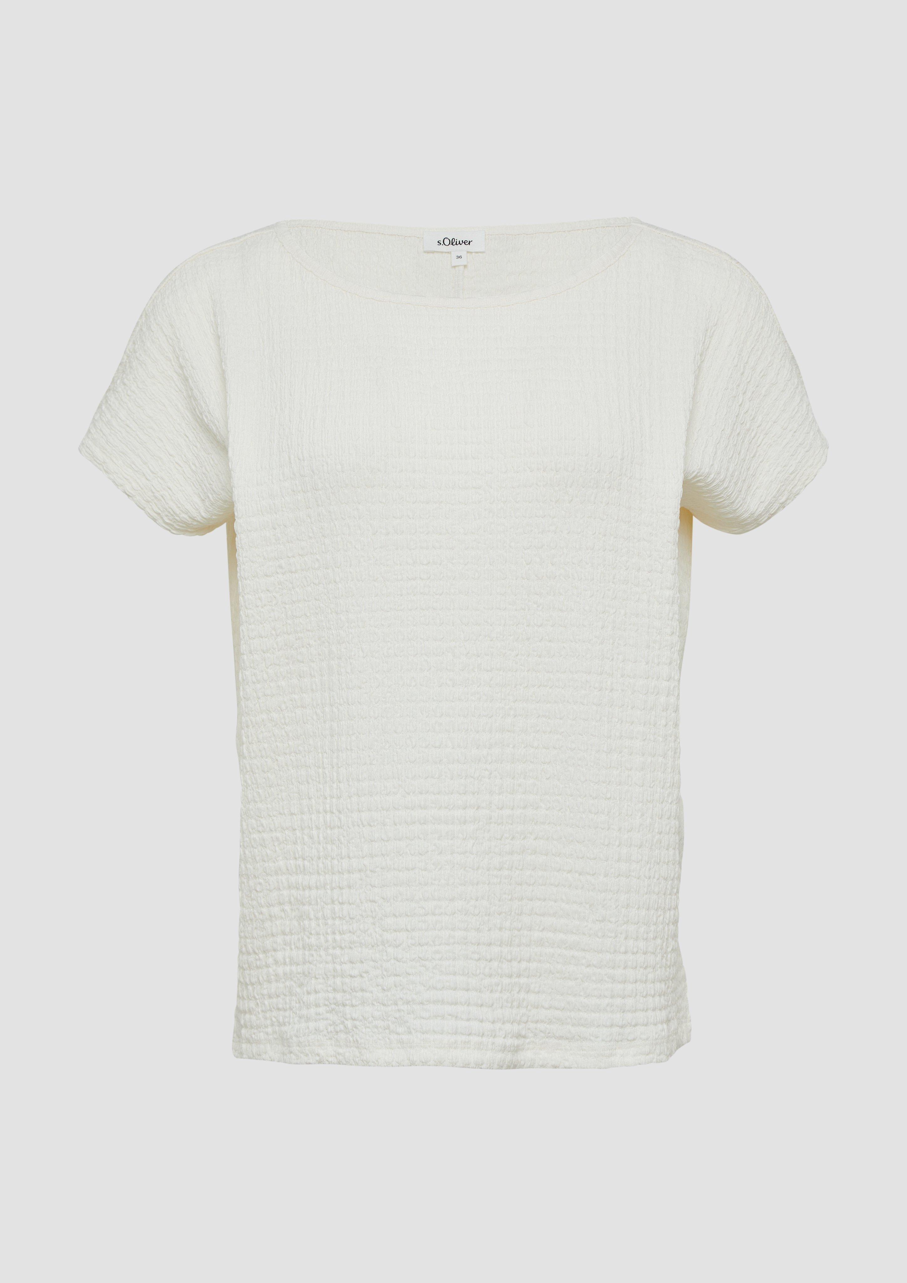s.Oliver - Relaxed-Fit-Shirt in Struktur-Optik, Damen, creme