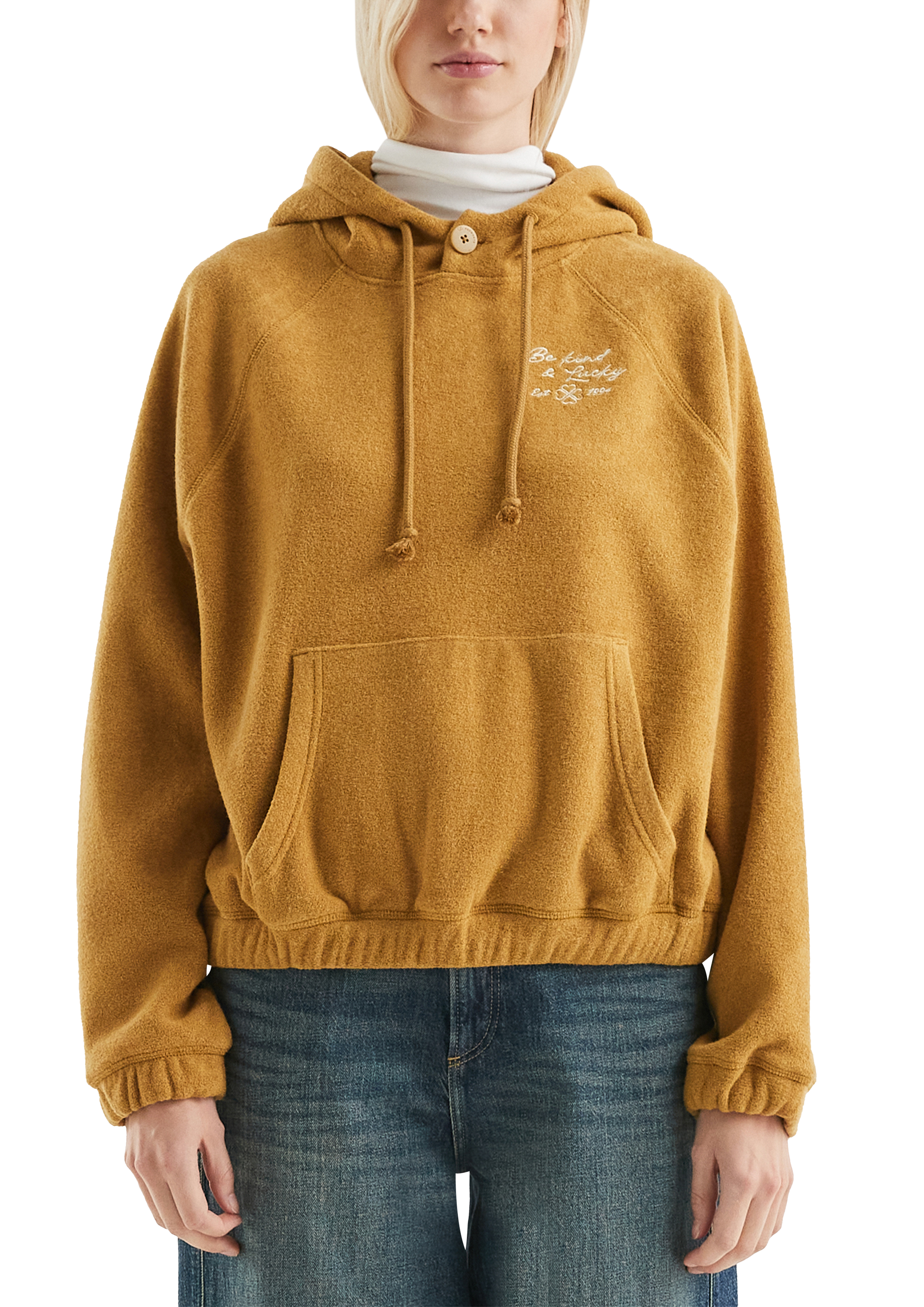 Teddy fleece hoodie - Mosterd | s.Oliver