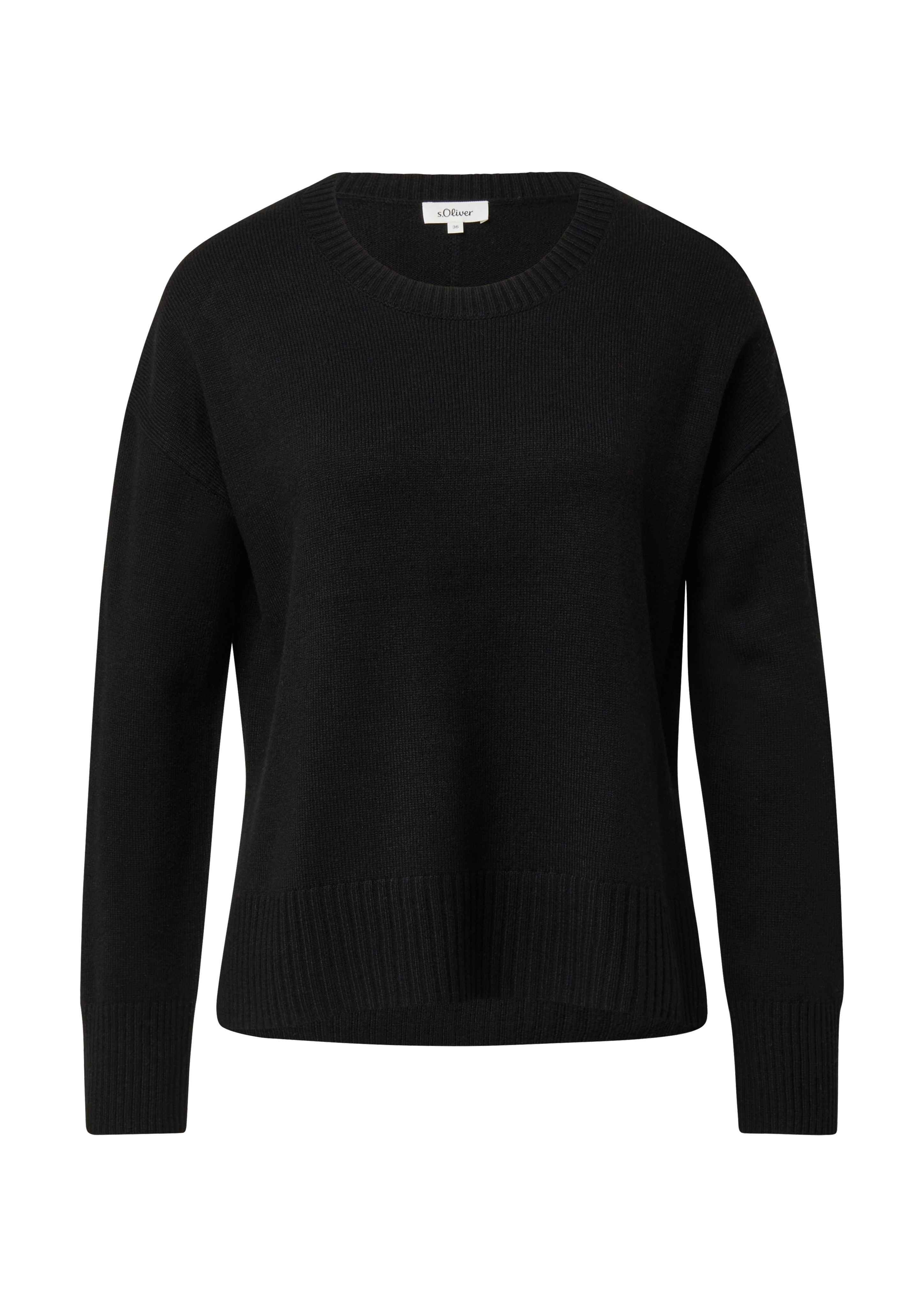 Gebreide trui met oversized schouders en zijsplit