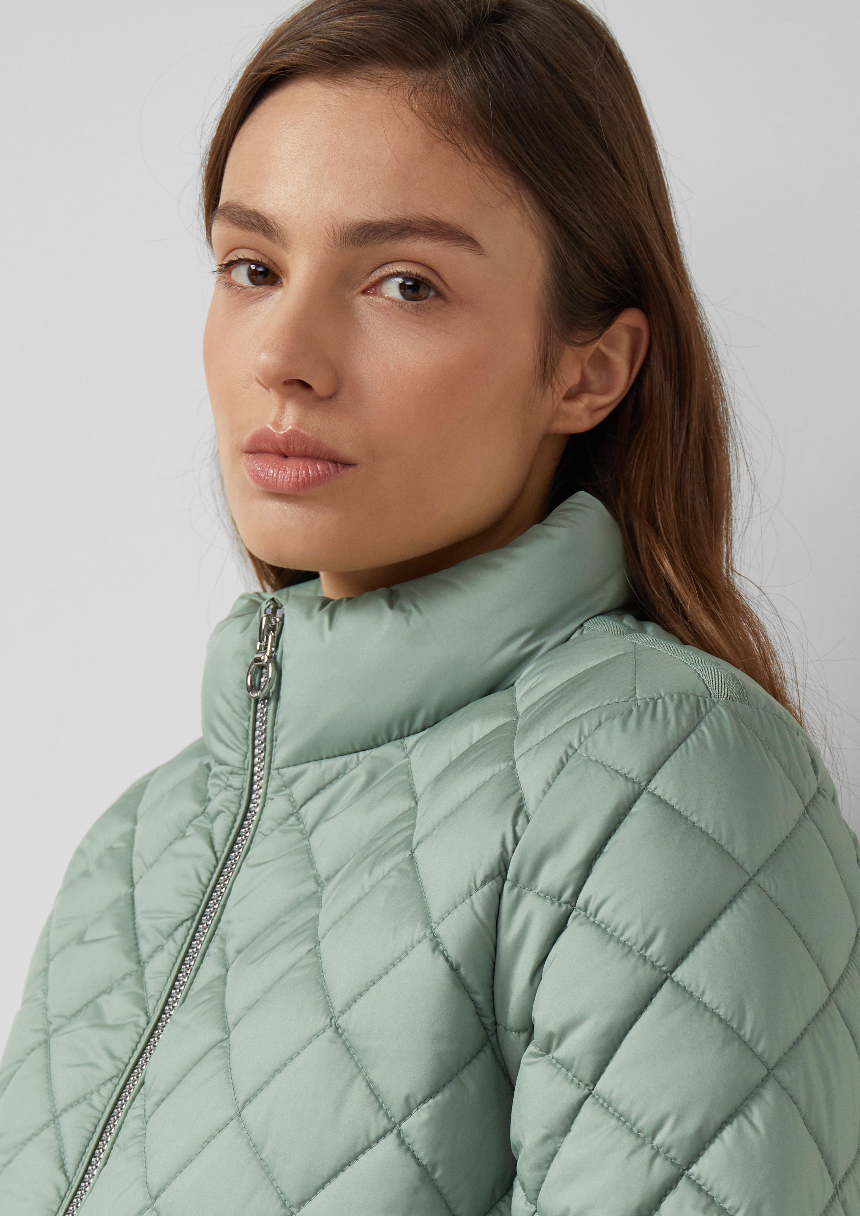 Kurze Steppjacke mit Stehkragen