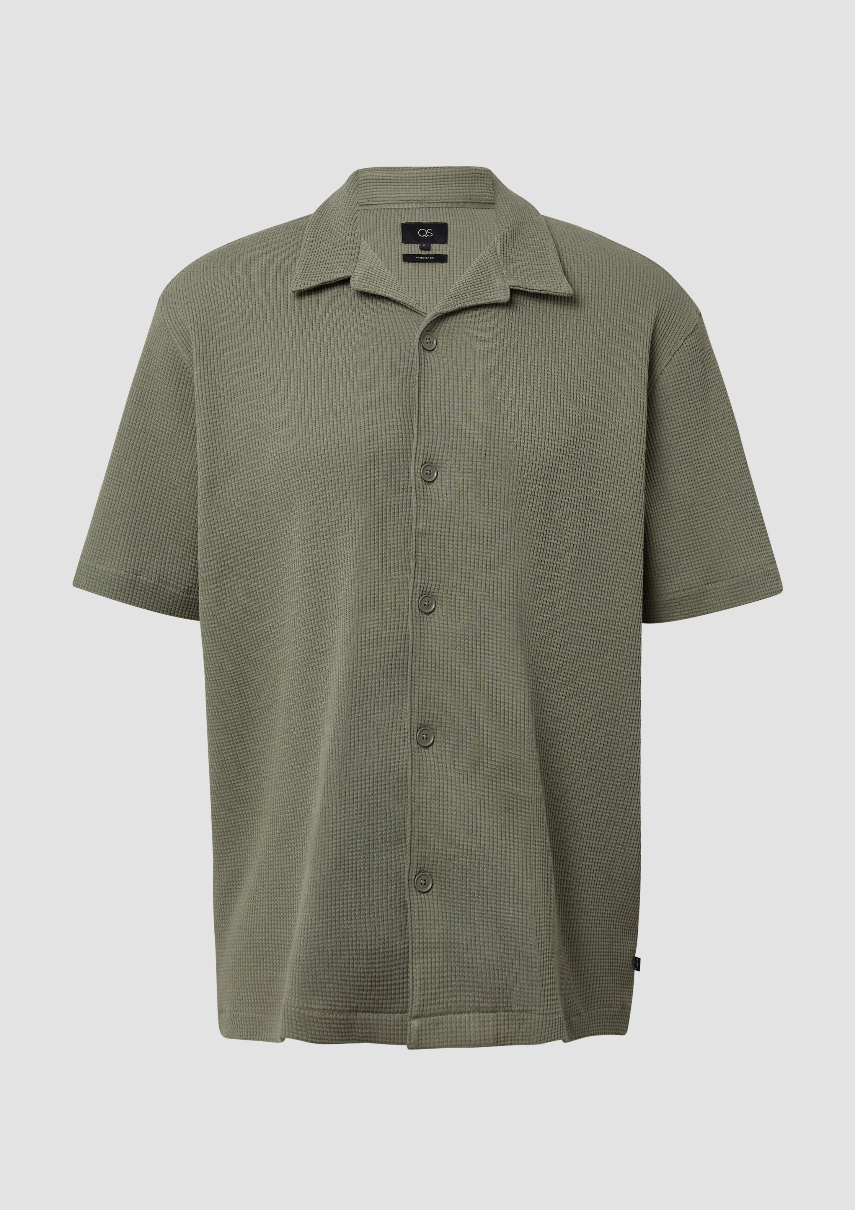 QS - Resort Fit: Hemd aus Waffelpiqué, Herren, Grün