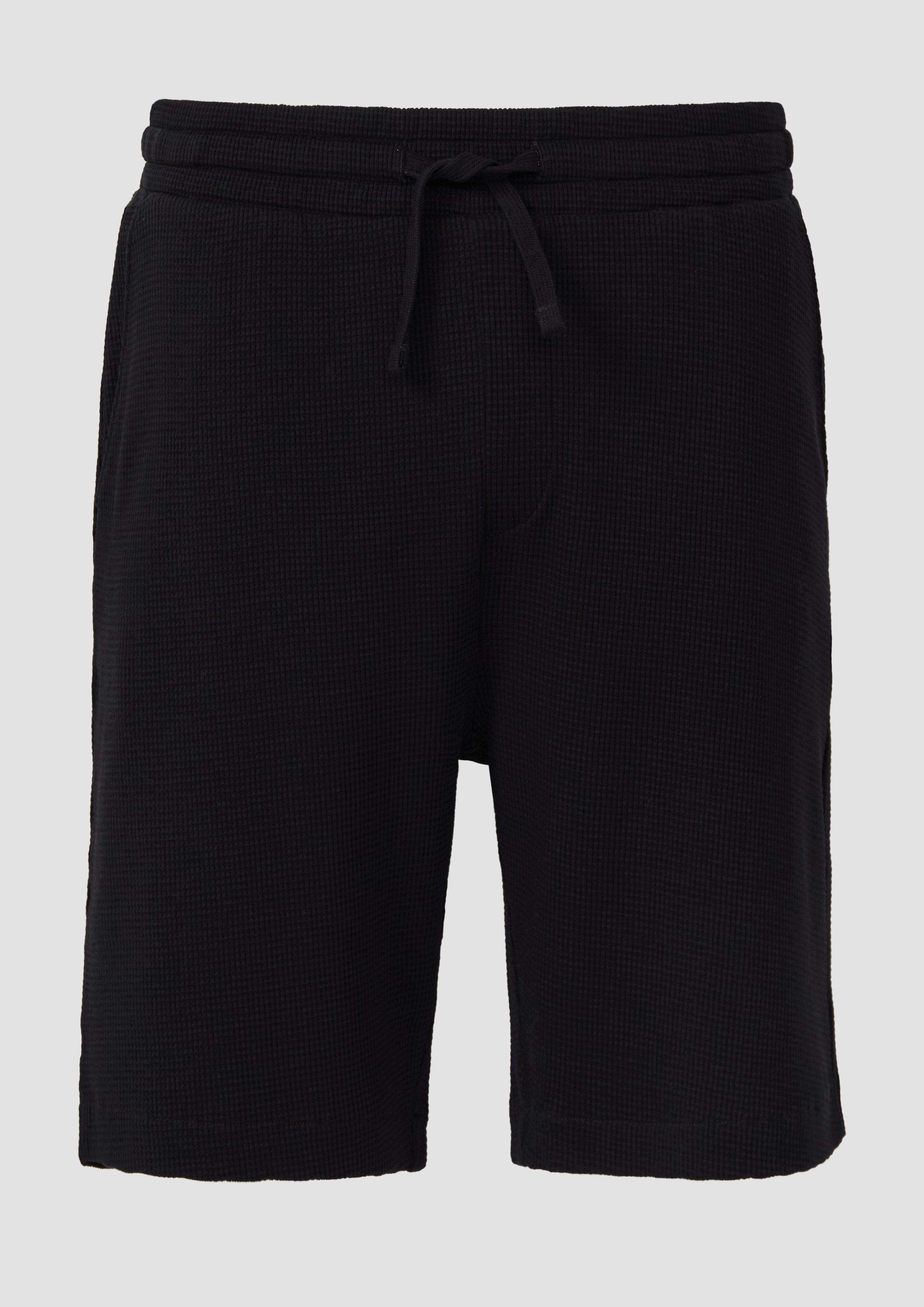 QS - Jogpants aus Waffelpiqué, Herren, schwarz