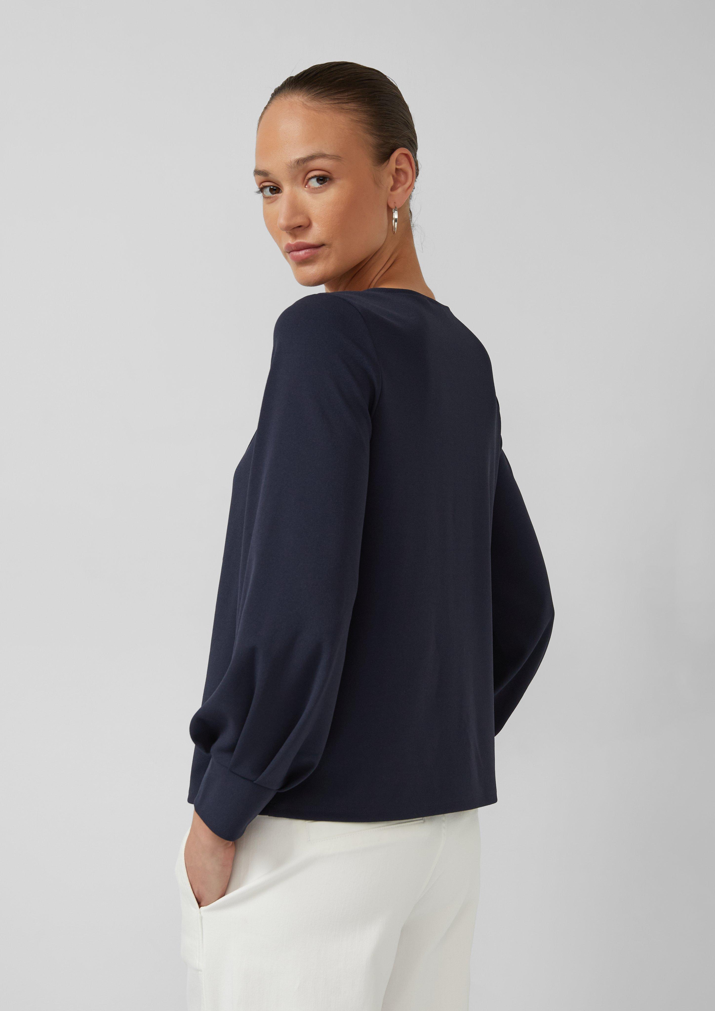 Thumbnail - Bluse aus Jersey-Crêpe mit Faltendetails