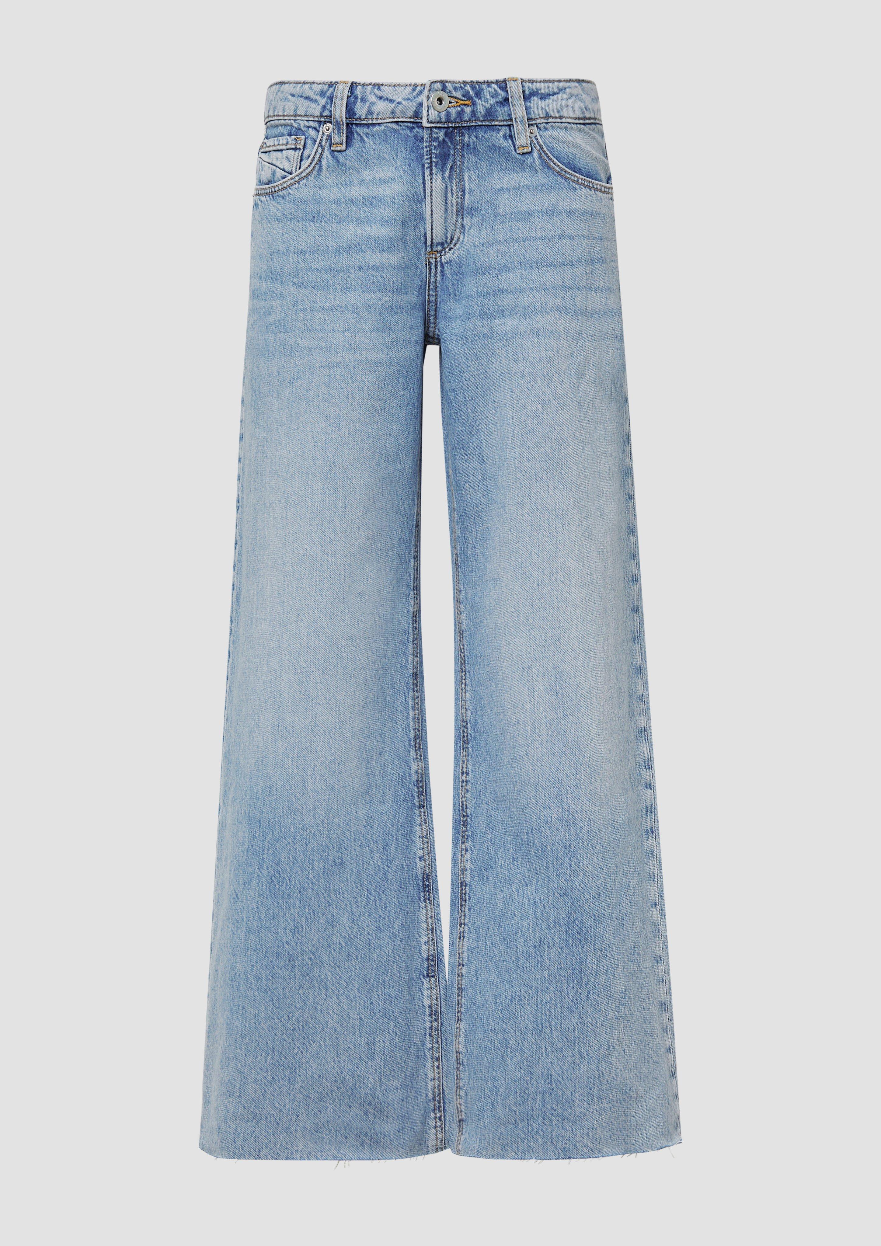 QS - Jeans Catie / Slim Fit / Mid Rise / Wide Leg | QS x Vanessa Mai, Damen, blau