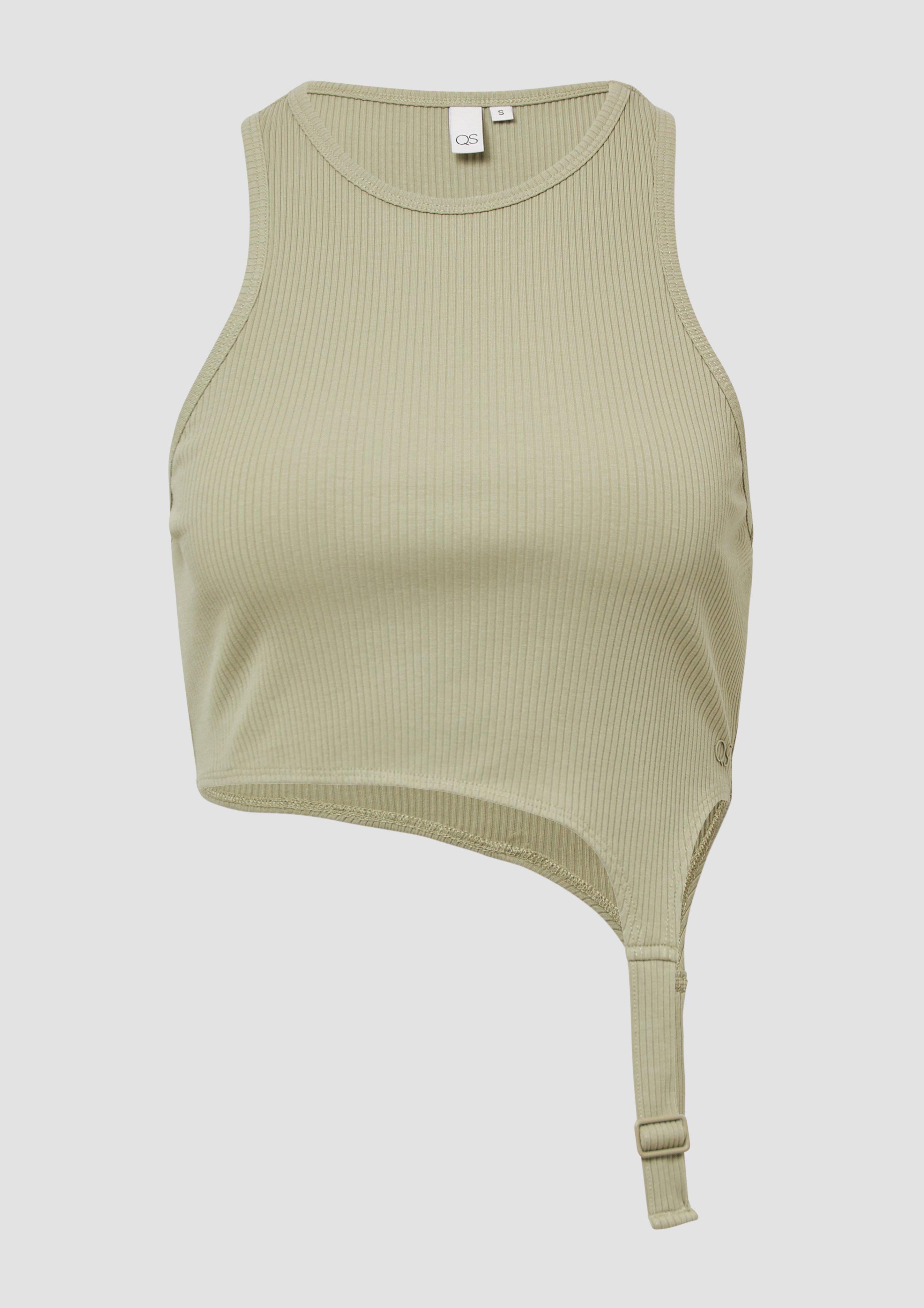 QS - Ripptop mit Schnallendetail | QS x Vanessa Mai, Damen, Grün