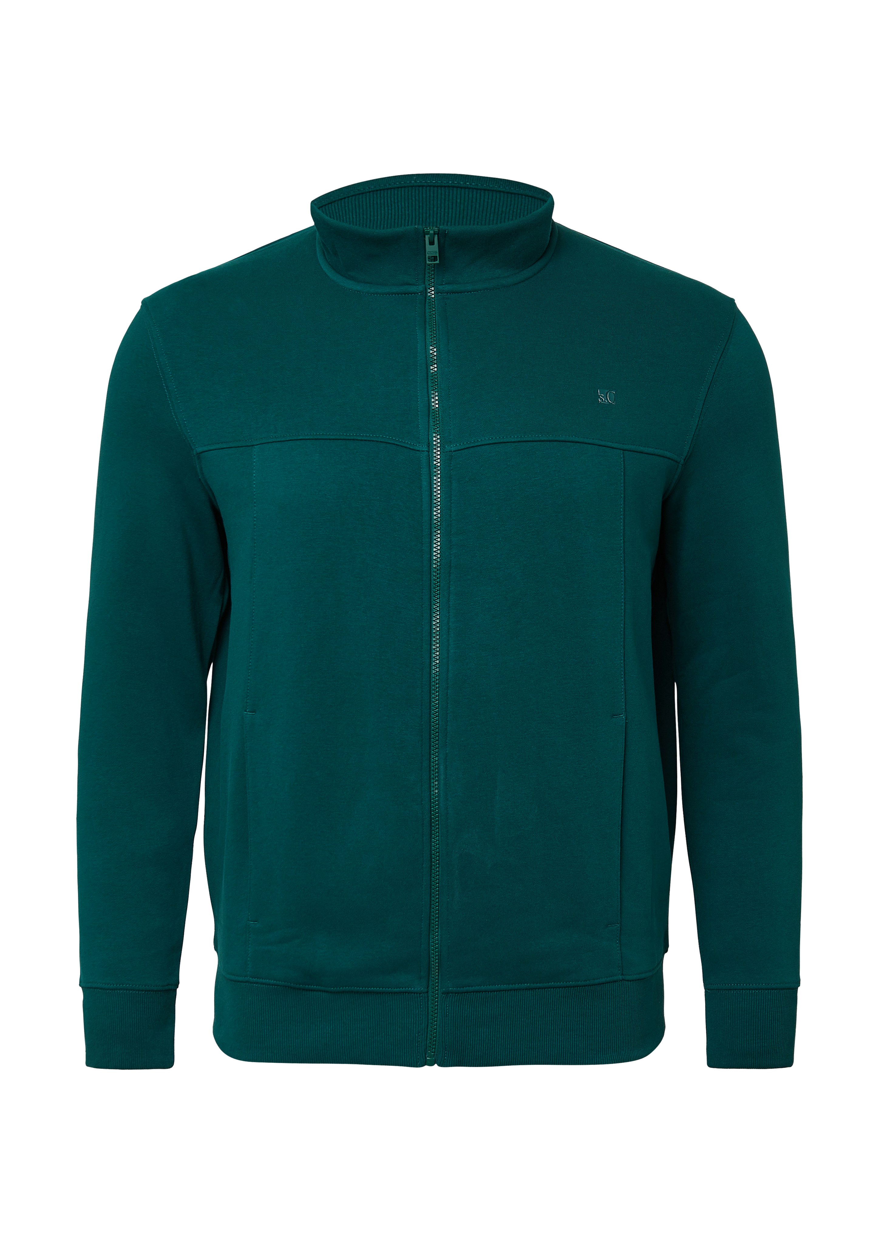 Sweaterjack met opstaande kraag en steekzakken