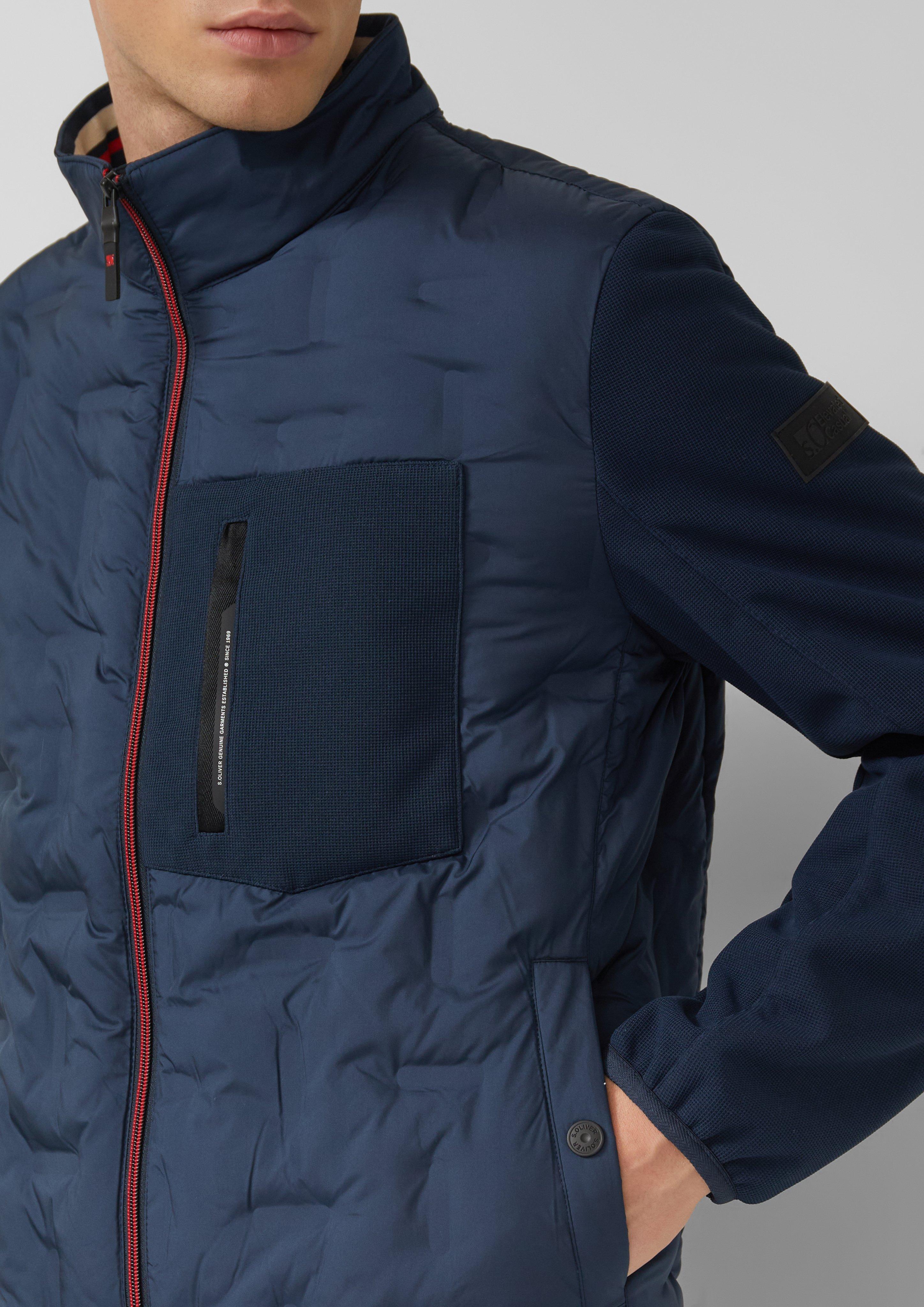 Thumbnail - Leicht wattierte Jacke im Fabricmix mit sportiven Details