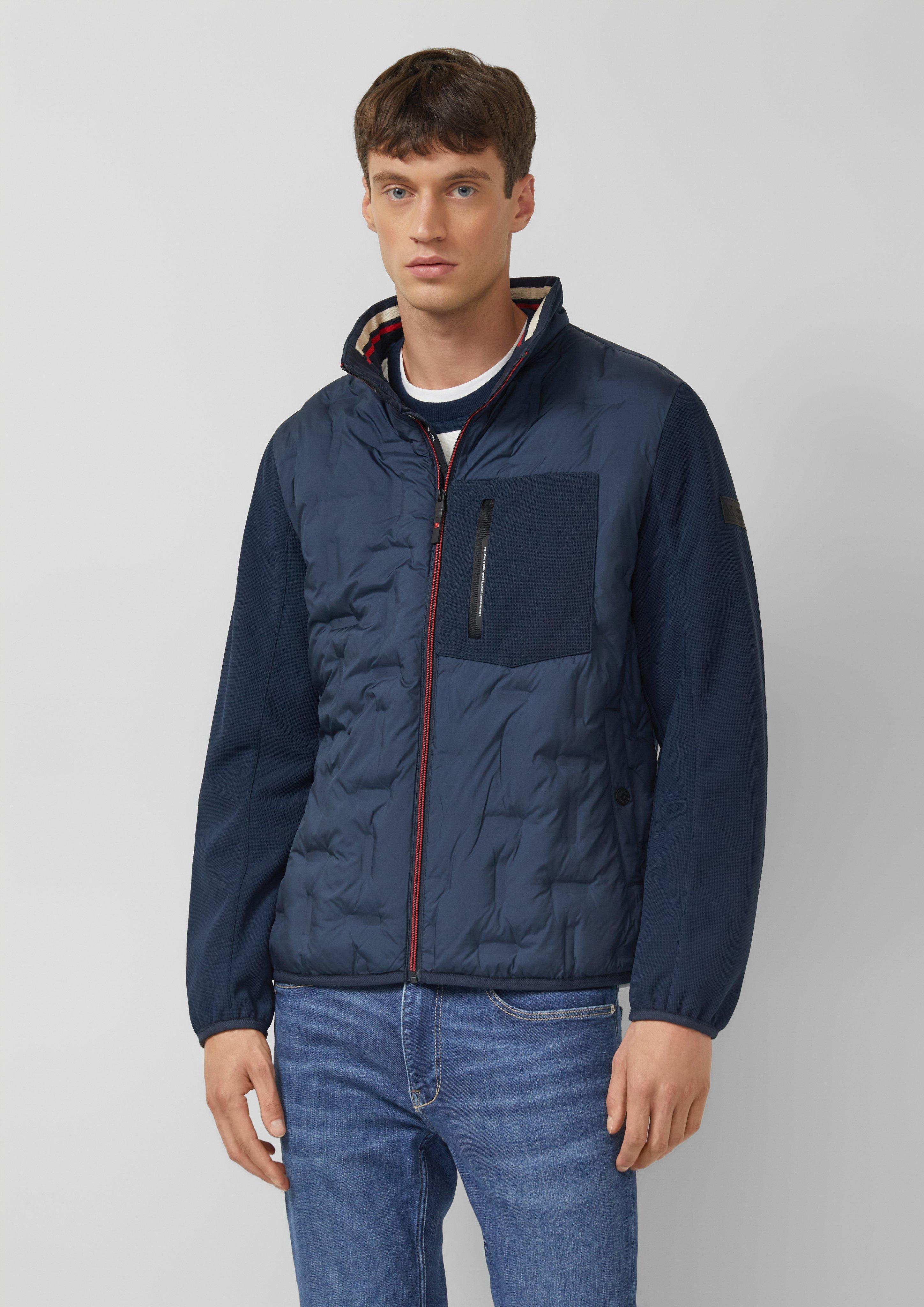 Thumbnail - Leicht wattierte Jacke im Fabricmix mit sportiven Details