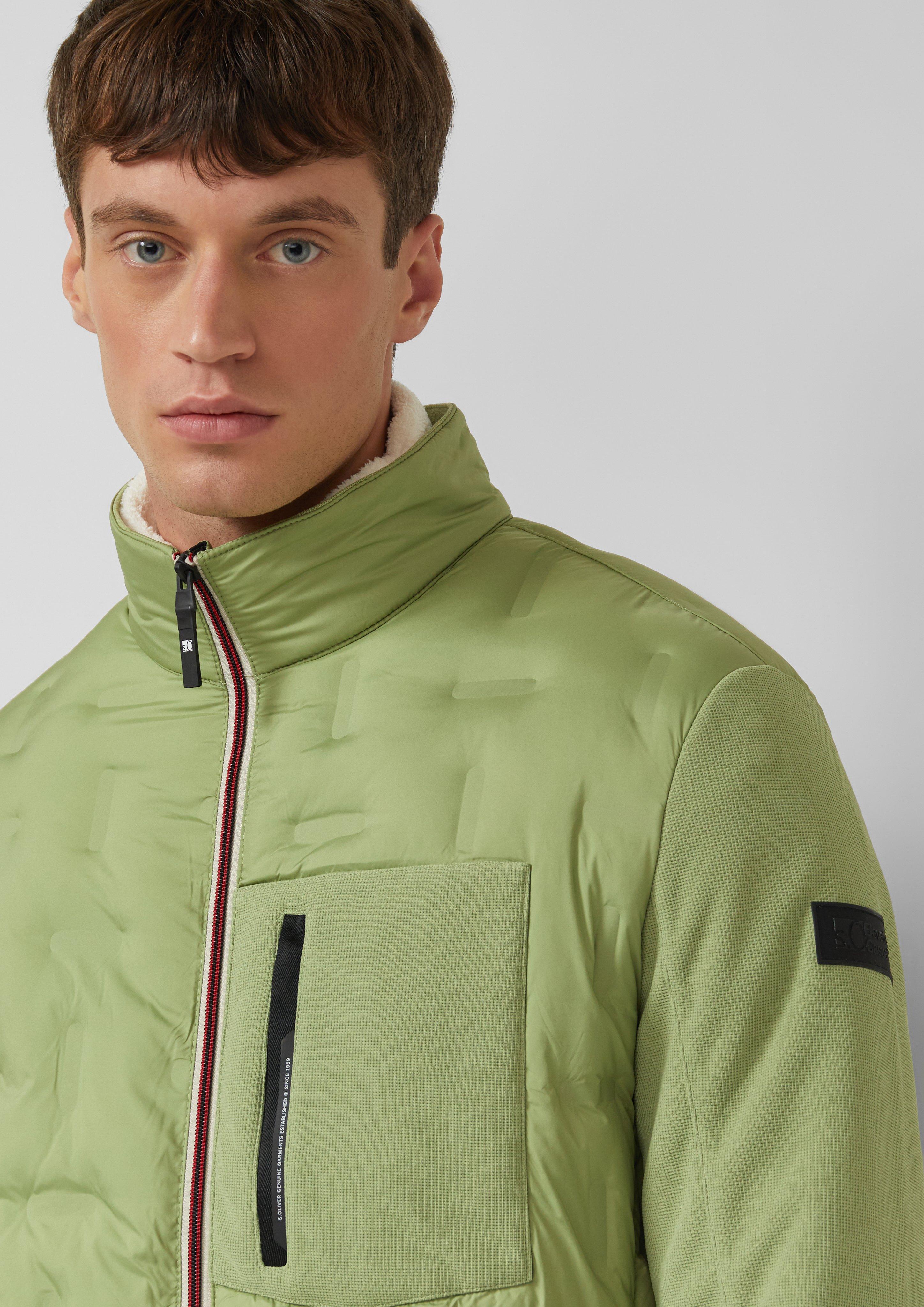 Thumbnail - Leicht wattierte Jacke im Fabricmix mit sportiven Details