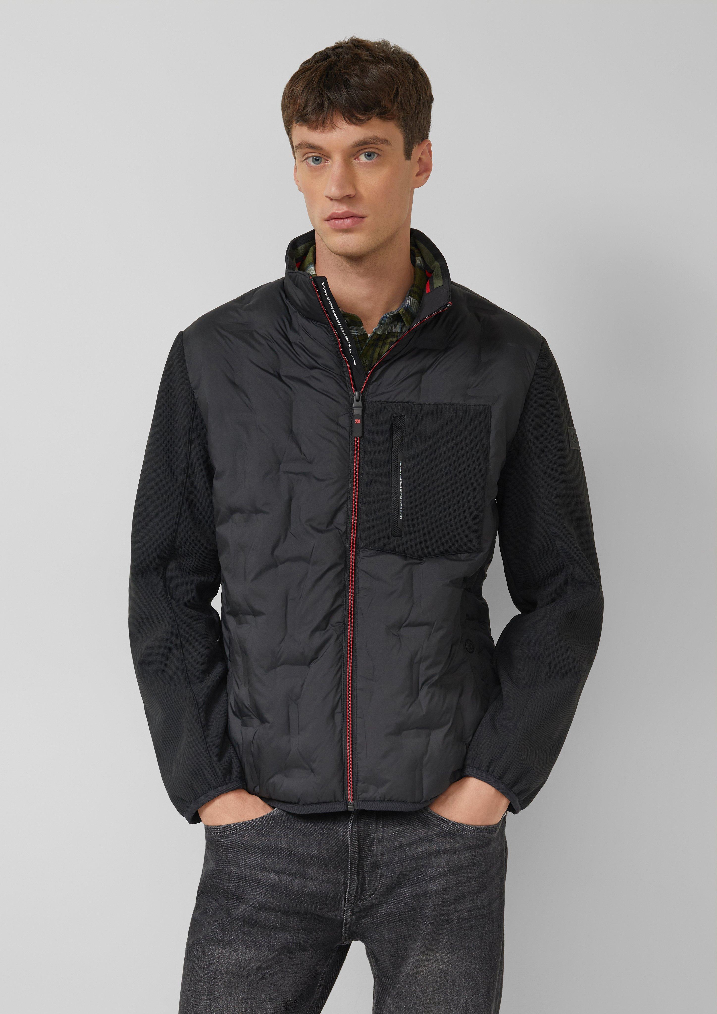 Thumbnail - Leicht wattierte Jacke im Fabricmix mit sportiven Details