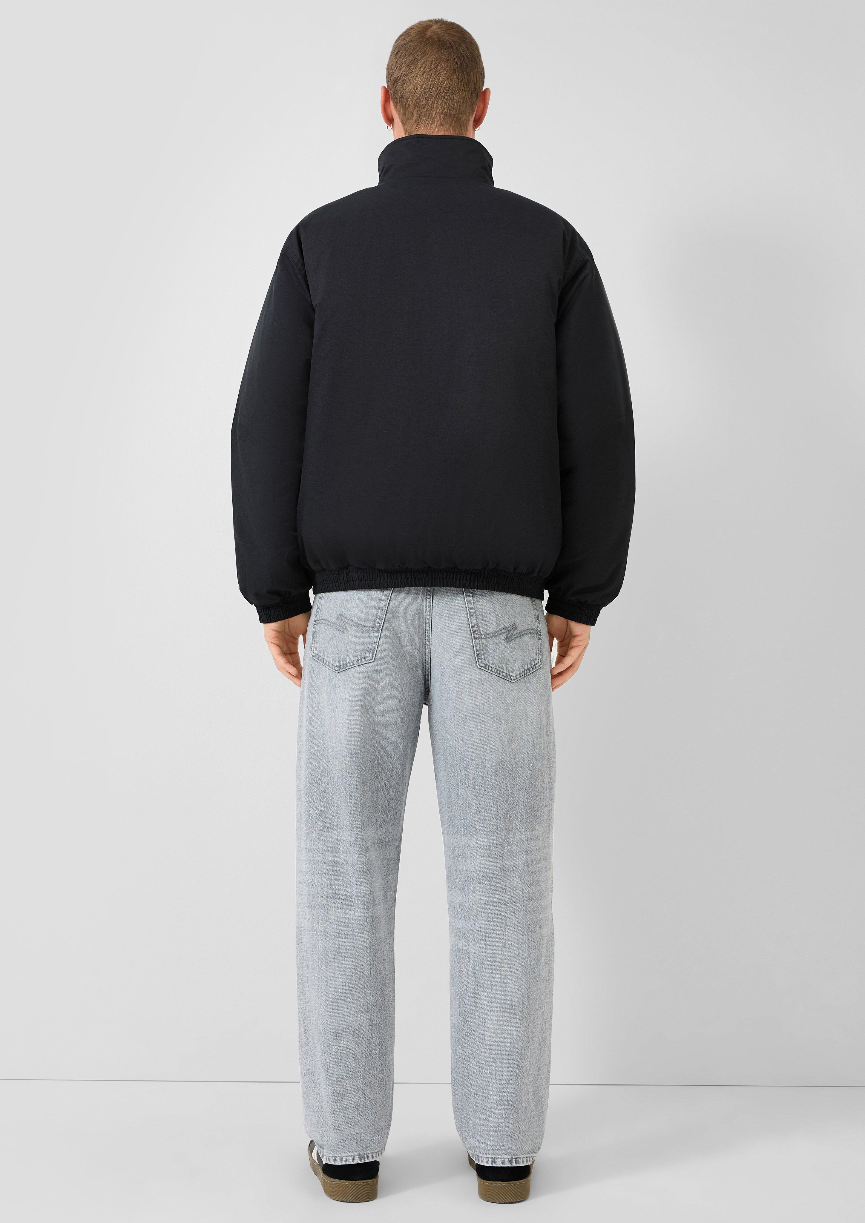 Men Stand-up collar blouson in black by QS