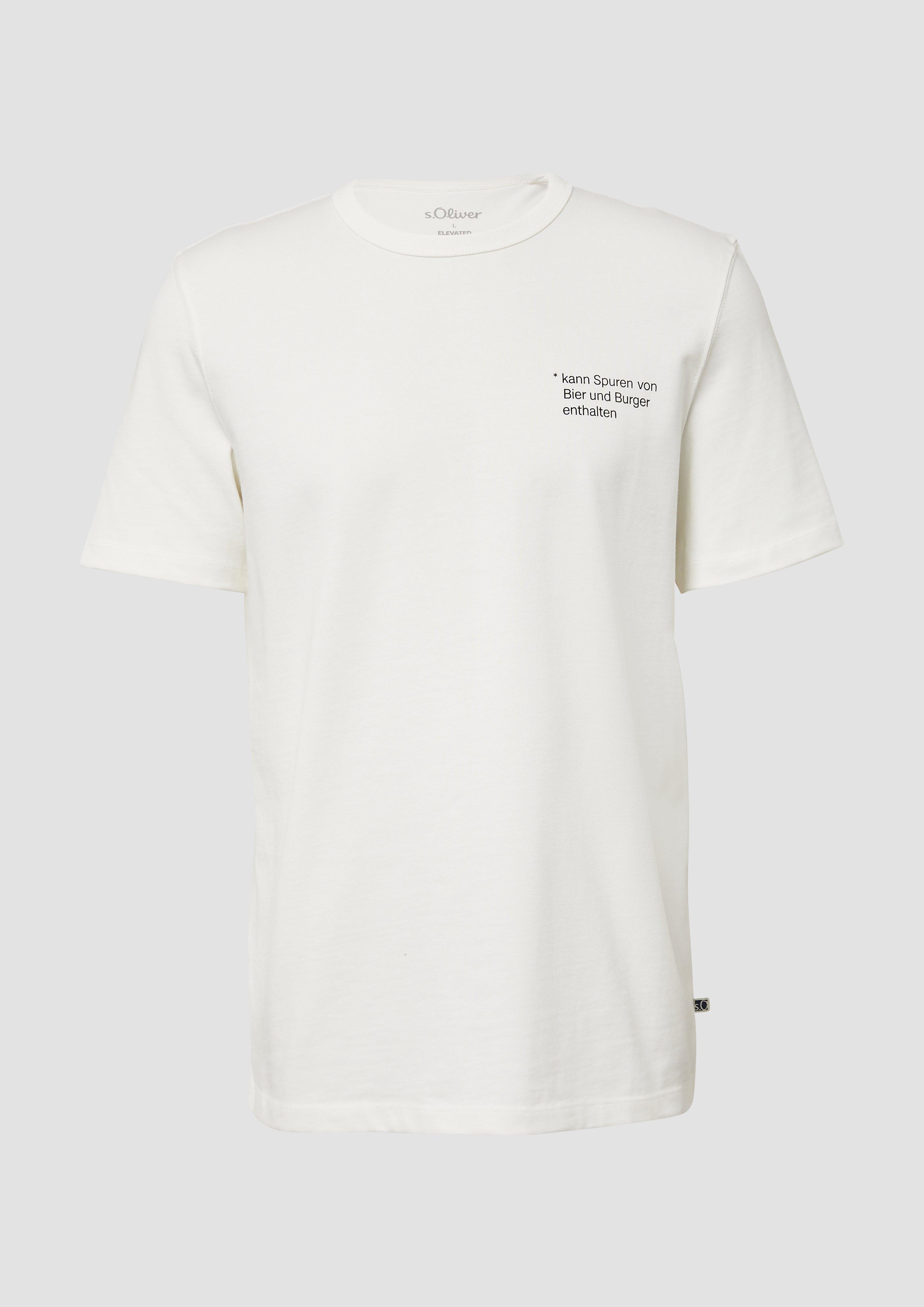 s.Oliver - T-Shirt mit Grill-Motiv, Herren, weiß