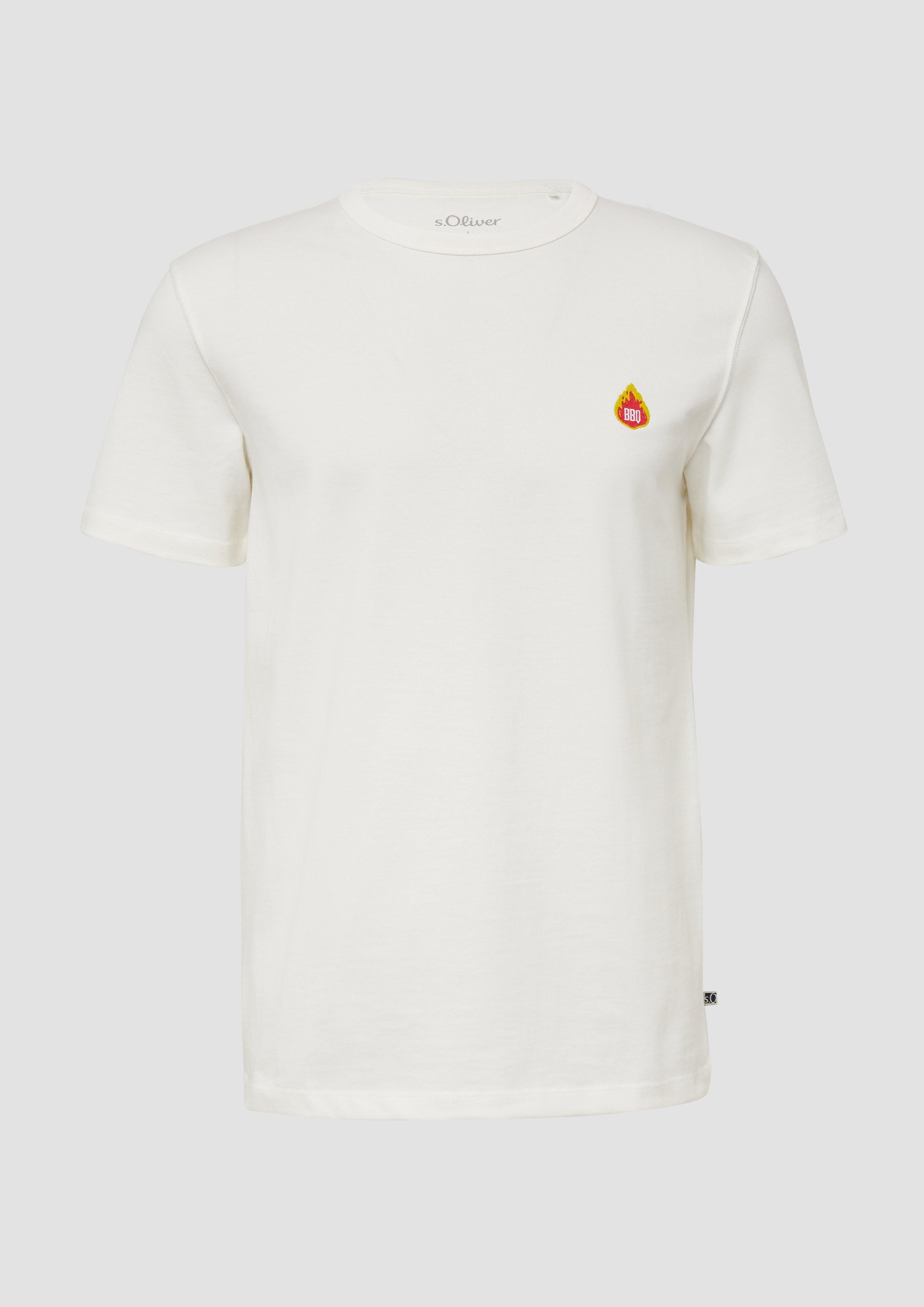 s.Oliver - T-Shirt mit Grill-Motiv, Herren, weiß